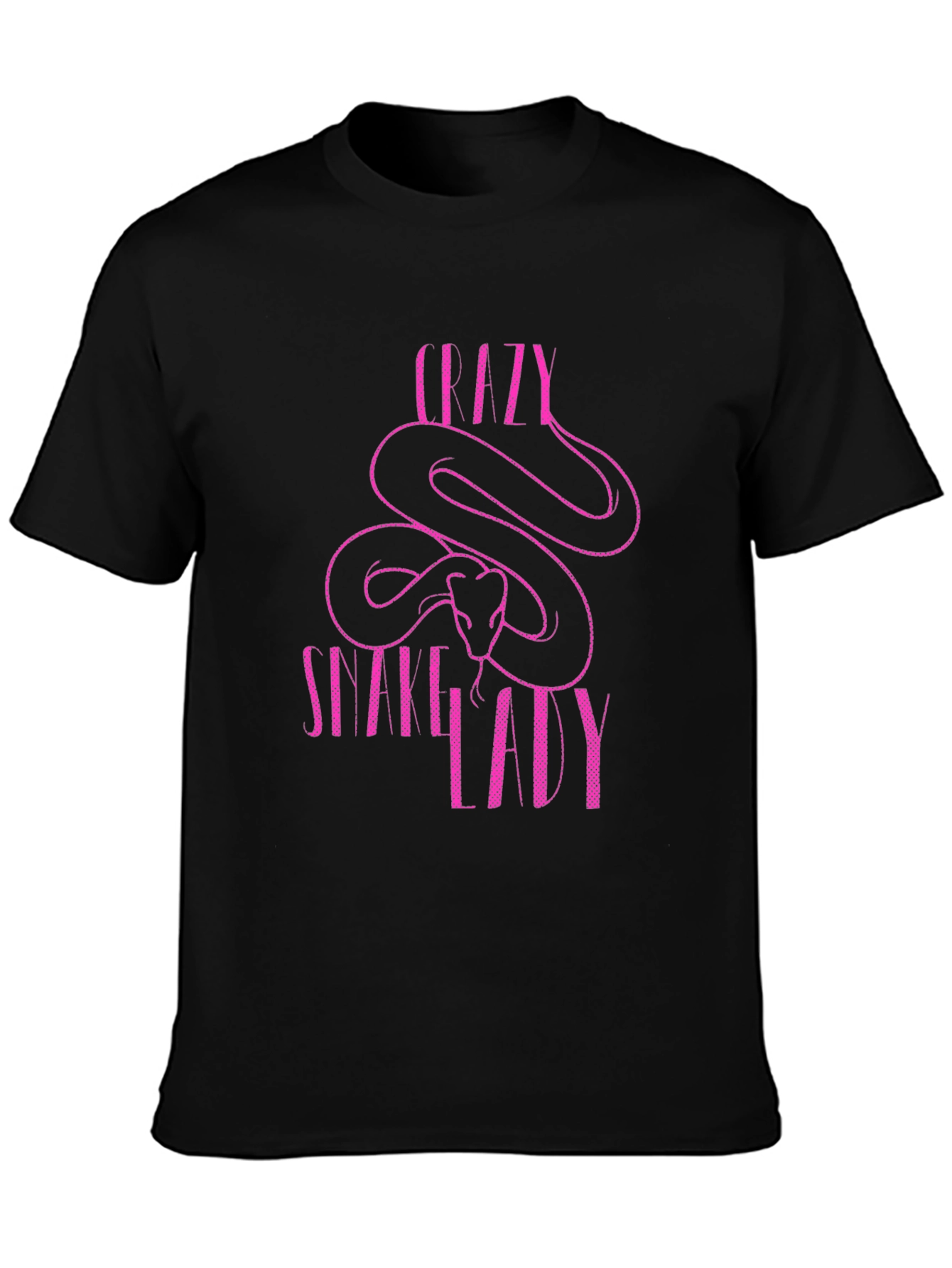 Crazy Snake Lady Graphic T-Shirt - Black