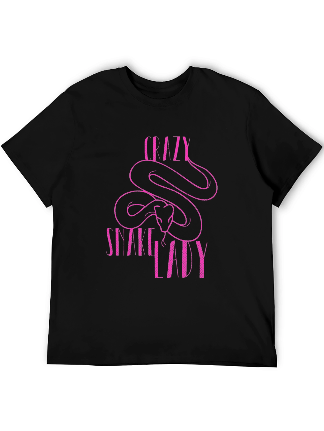 Crazy Snake Lady Graphic T-Shirt - Black