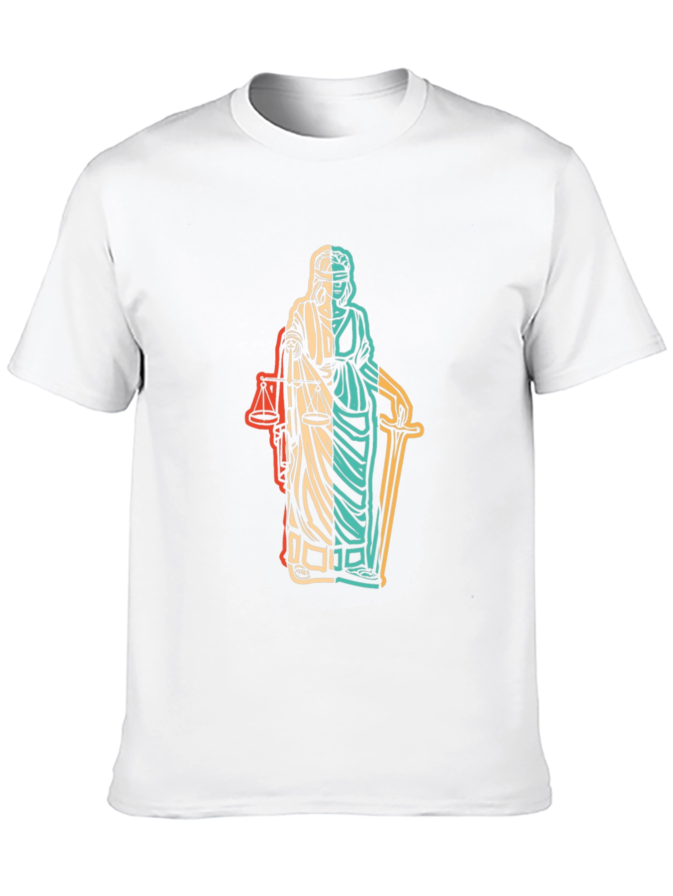 Lawyer Justice Statue Graphic Black T-Shirt