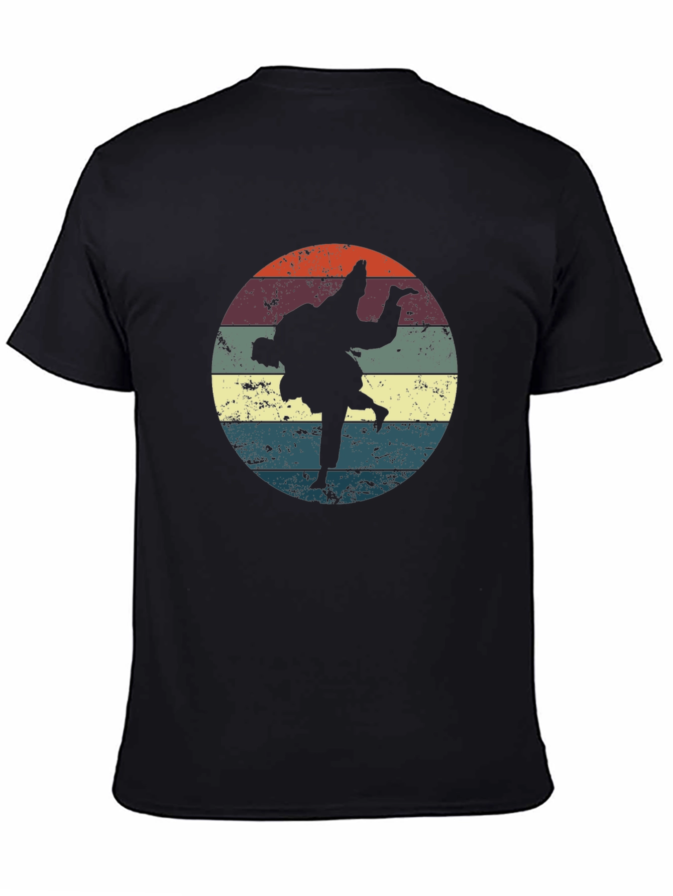 Retro Judo Throw Black T-Shirt
