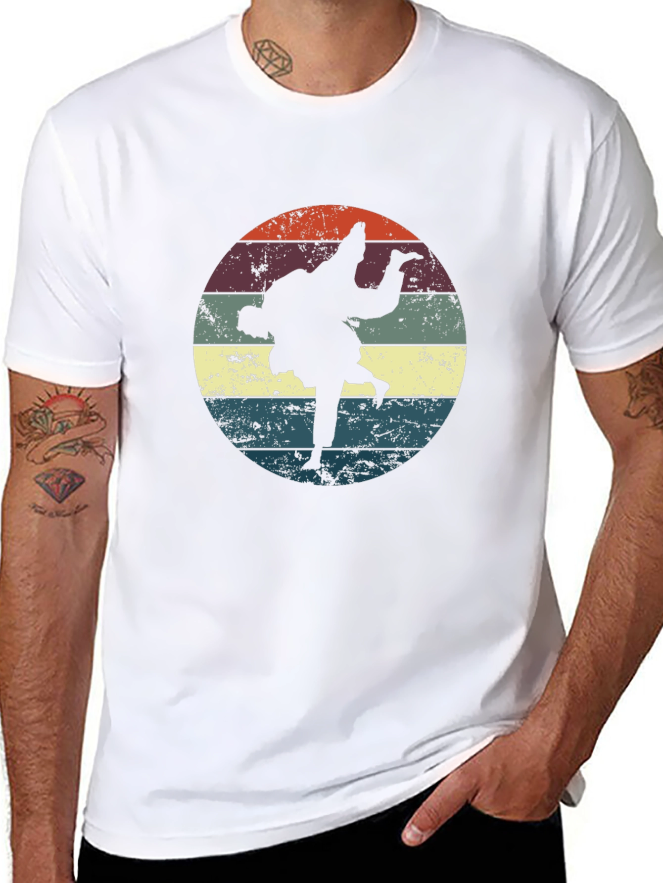 Retro Judo Throw Black T-Shirt