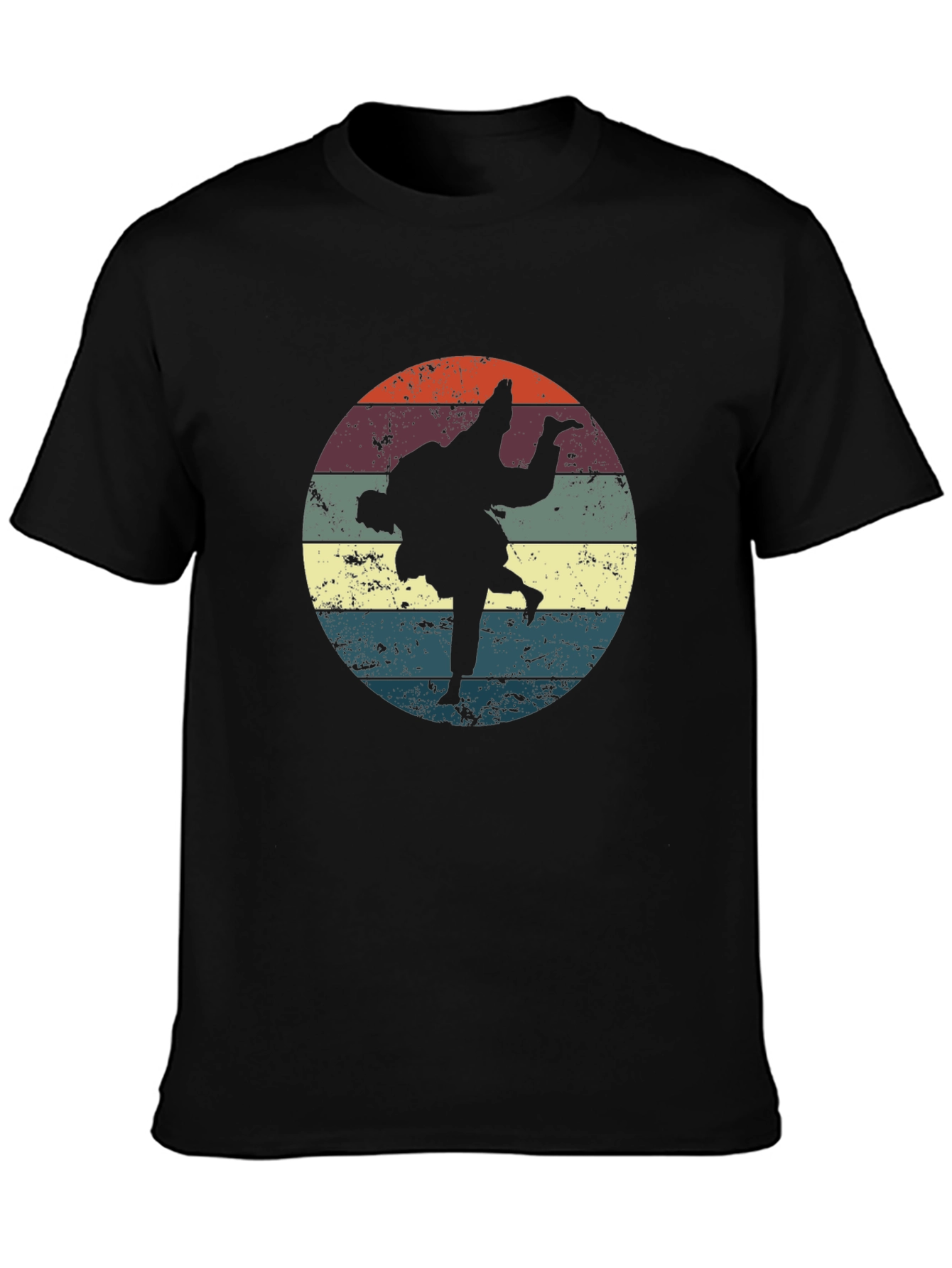 Retro Judo Throw Black T-Shirt