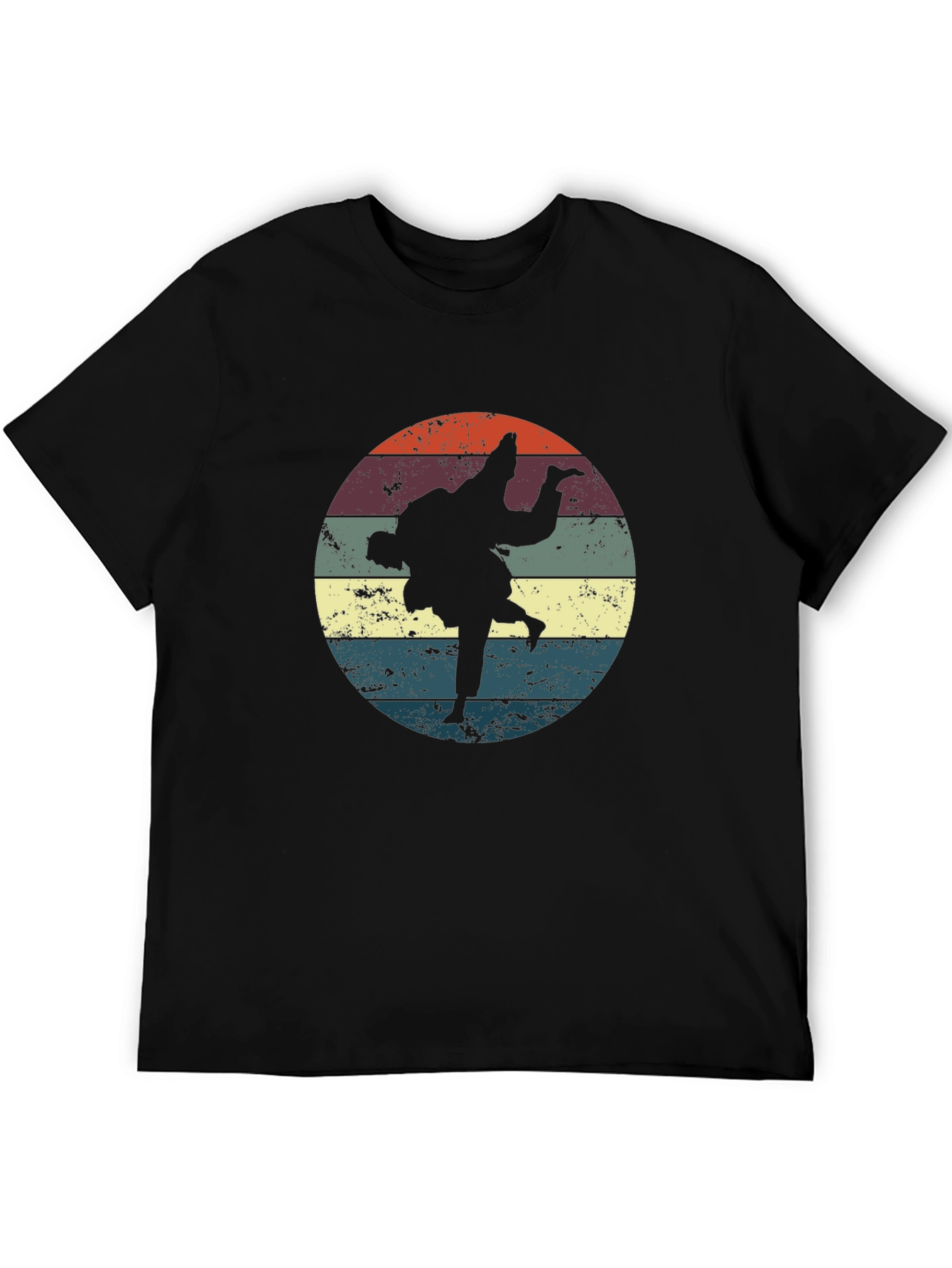 Retro Judo Throw Black T-Shirt