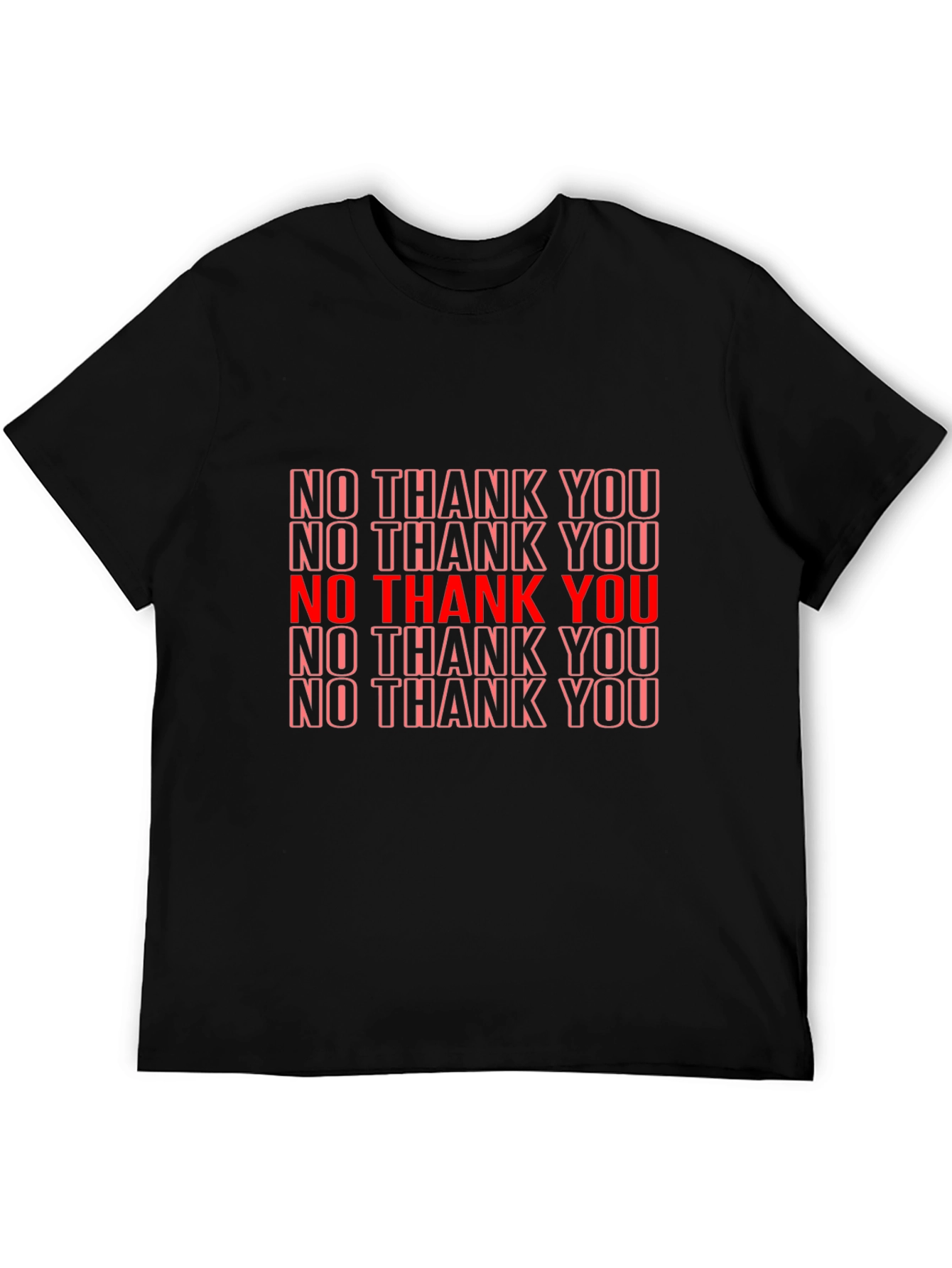 No Thank You Graphic Black T-Shirt