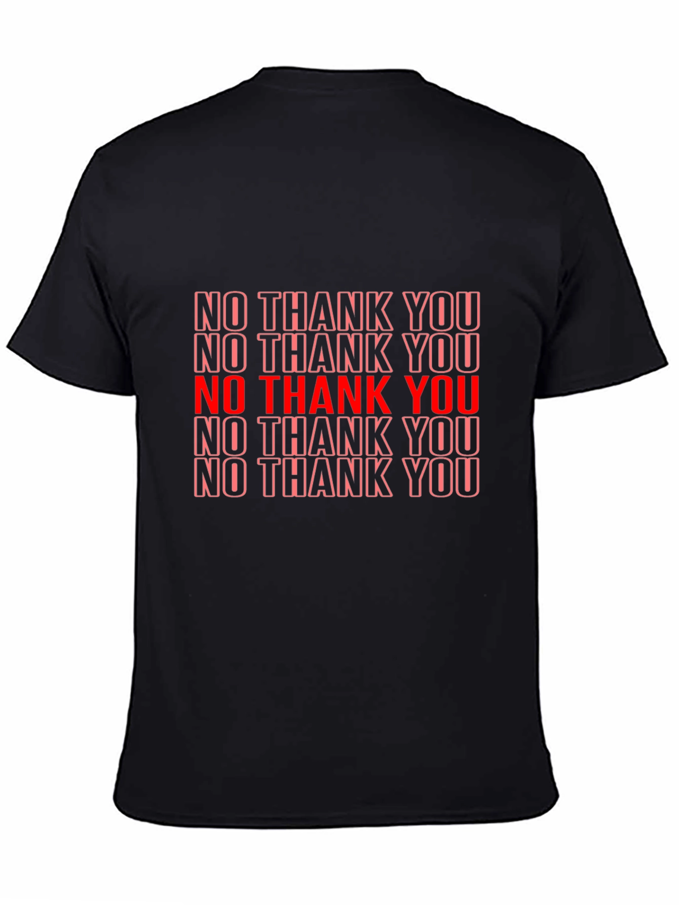 No Thank You Graphic Black T-Shirt