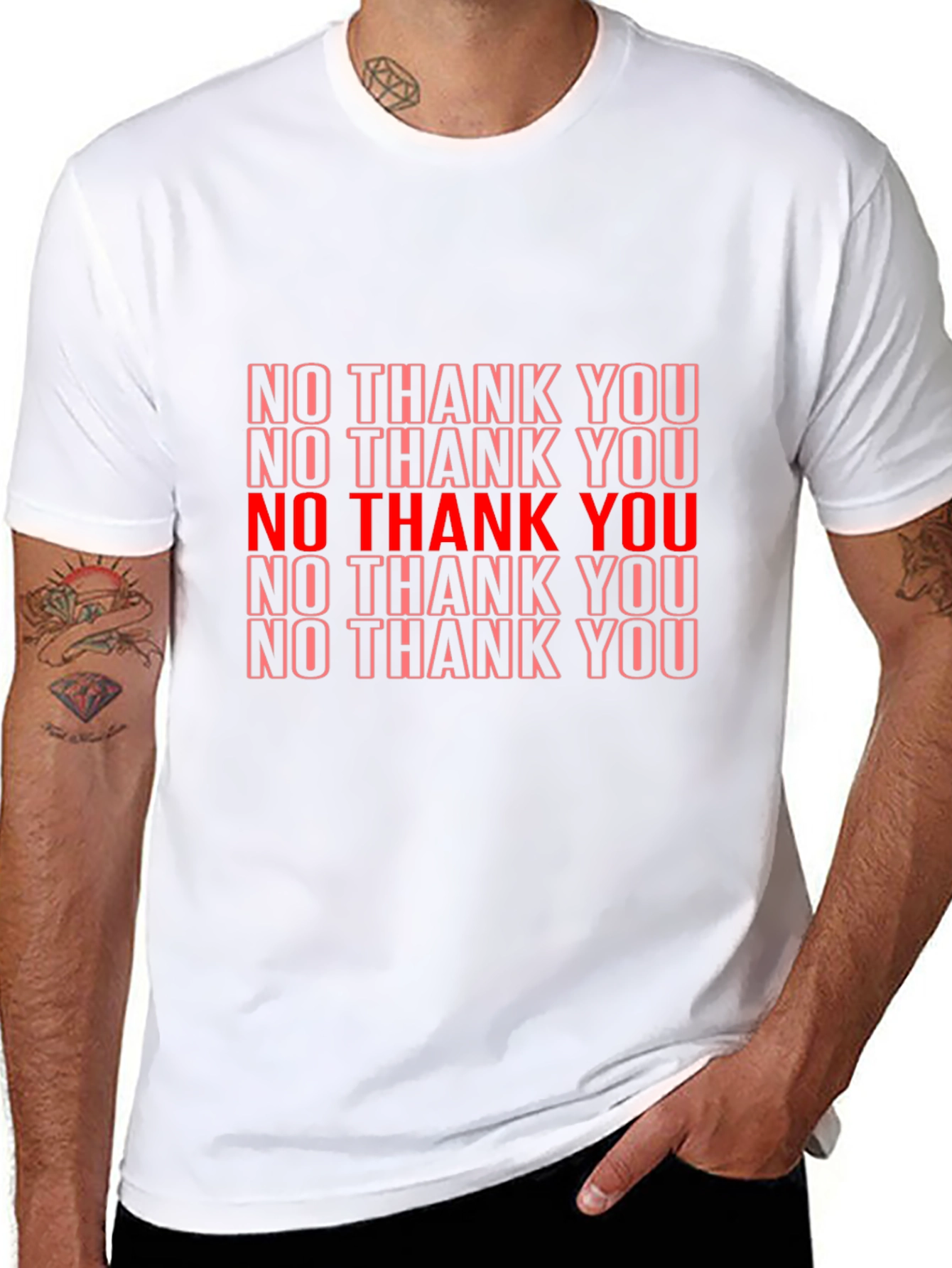 No Thank You Graphic Black T-Shirt