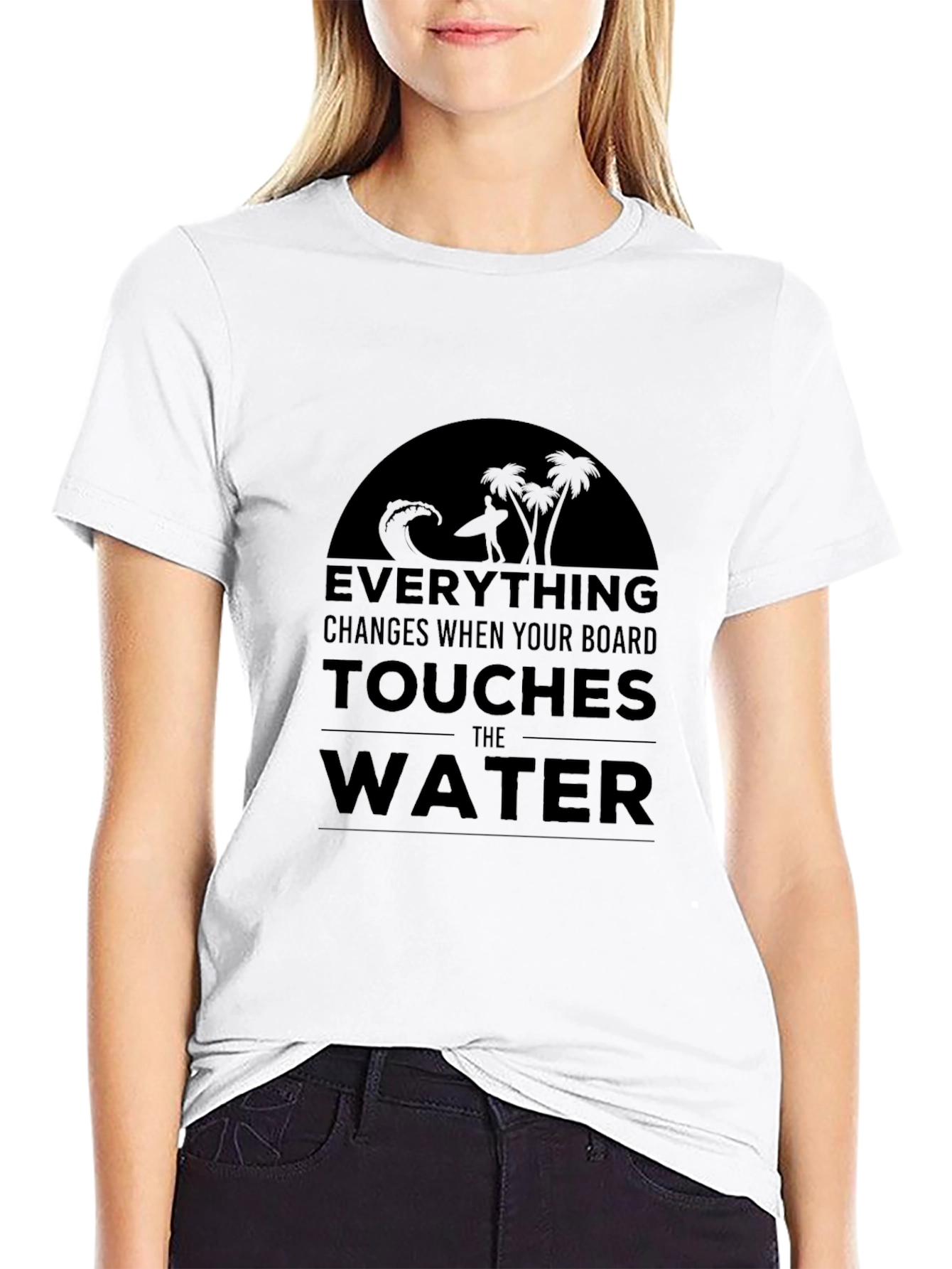 Surfers Saying Black Cotton Tee