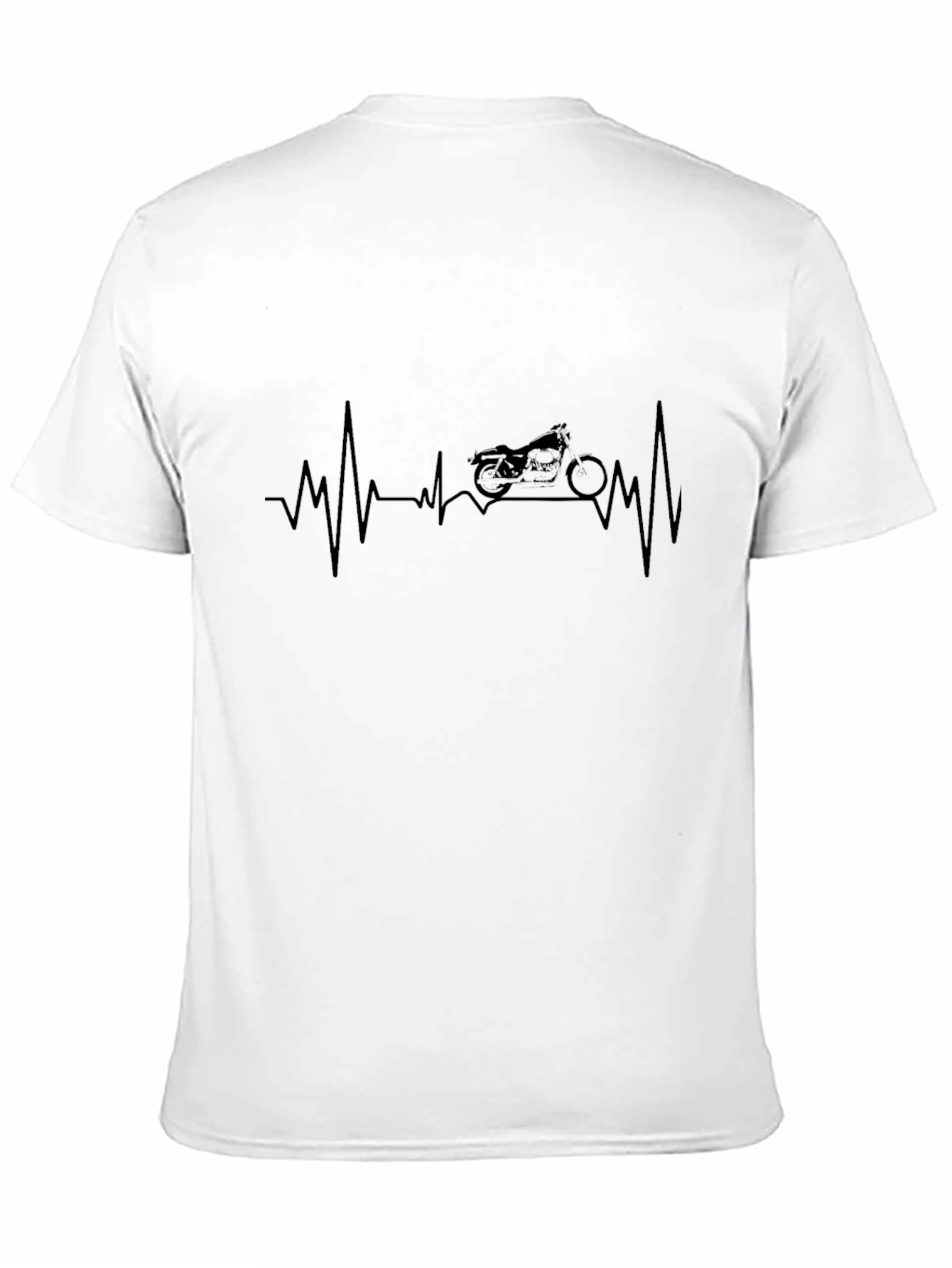 Motorcycle Heartbeat Graphic Tee - Black