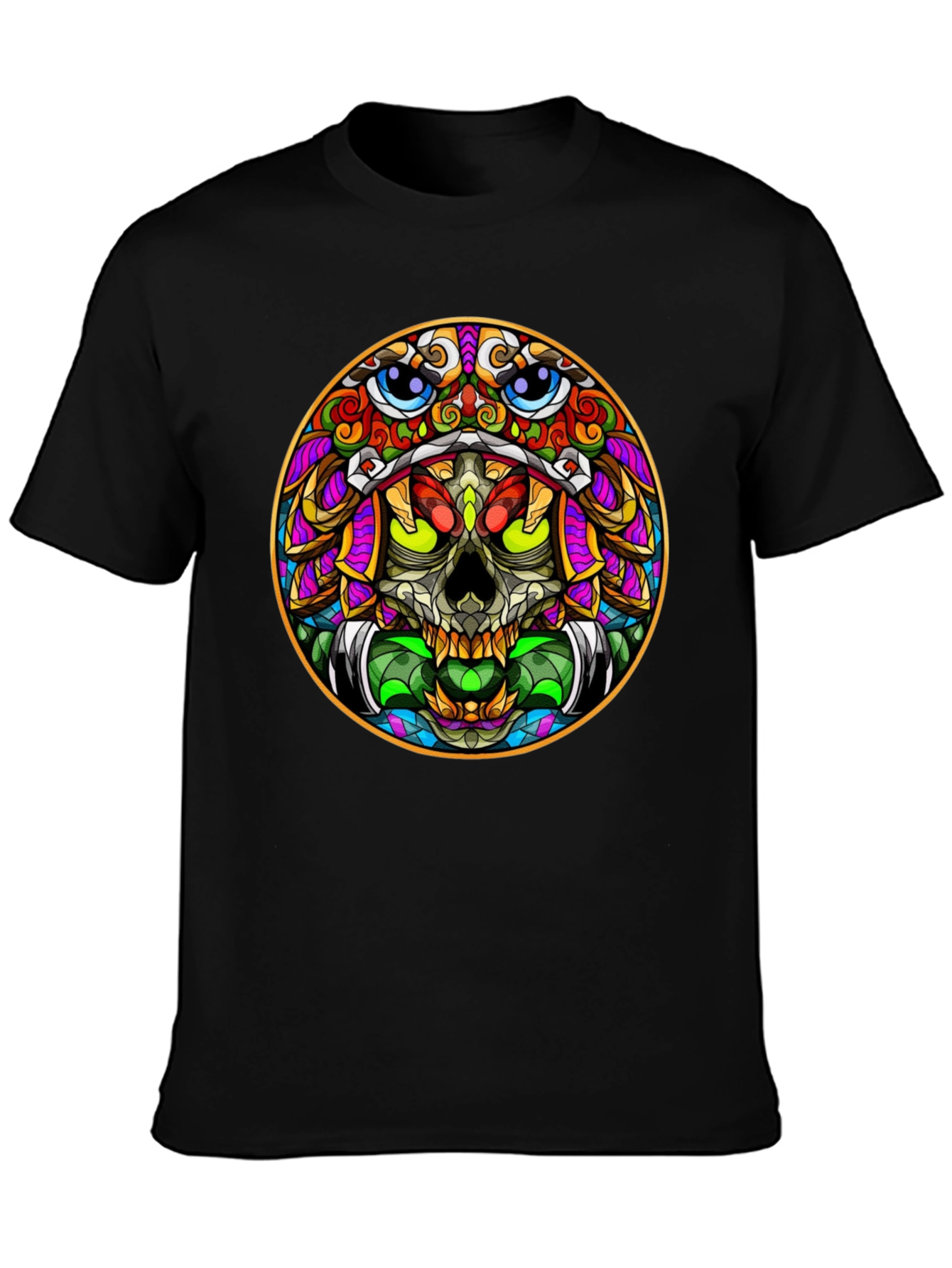 Colorful Skull Graphic T-Shirt