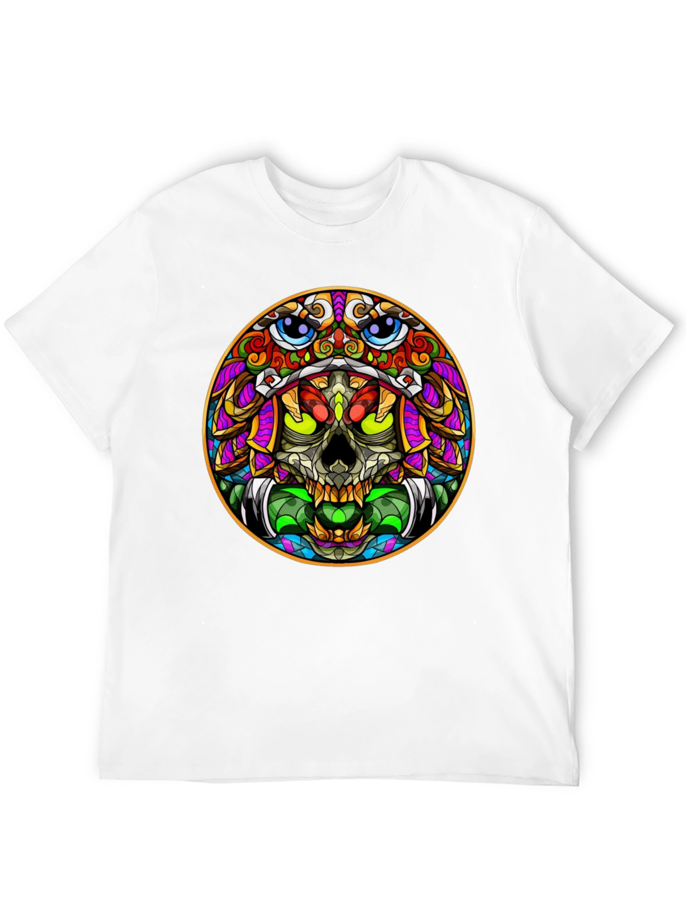 Colorful Skull Graphic T-Shirt