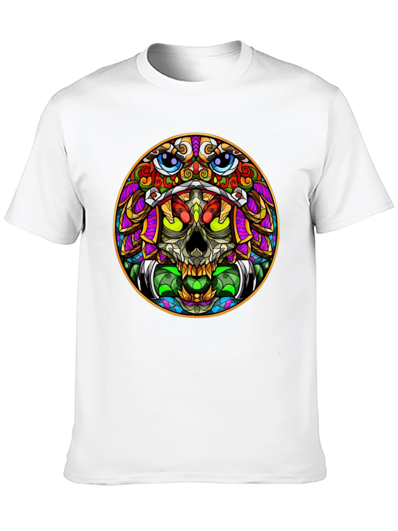 Colorful Skull Graphic T-Shirt