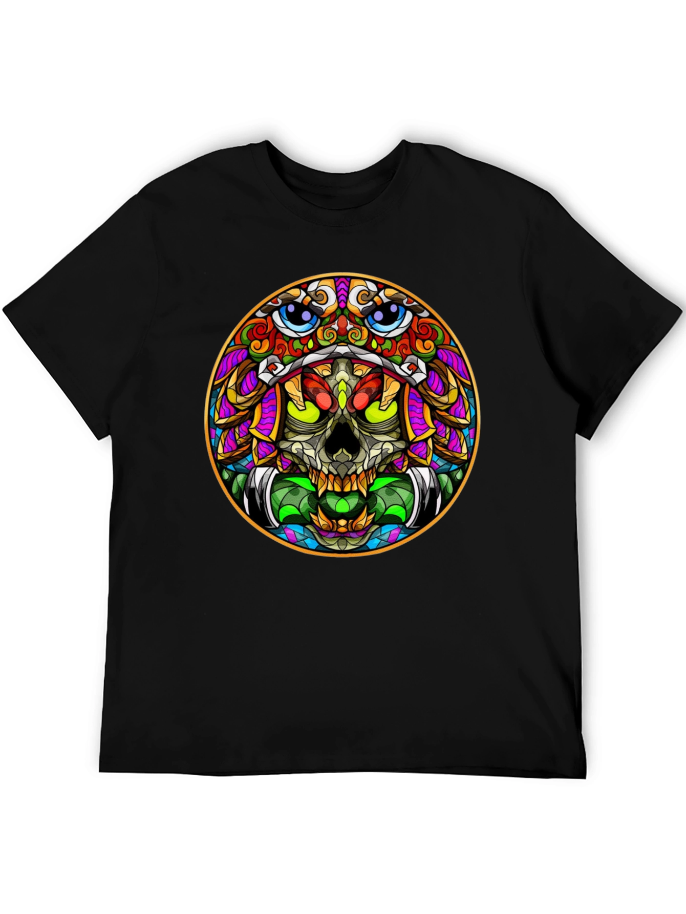 Colorful Skull Graphic T-Shirt