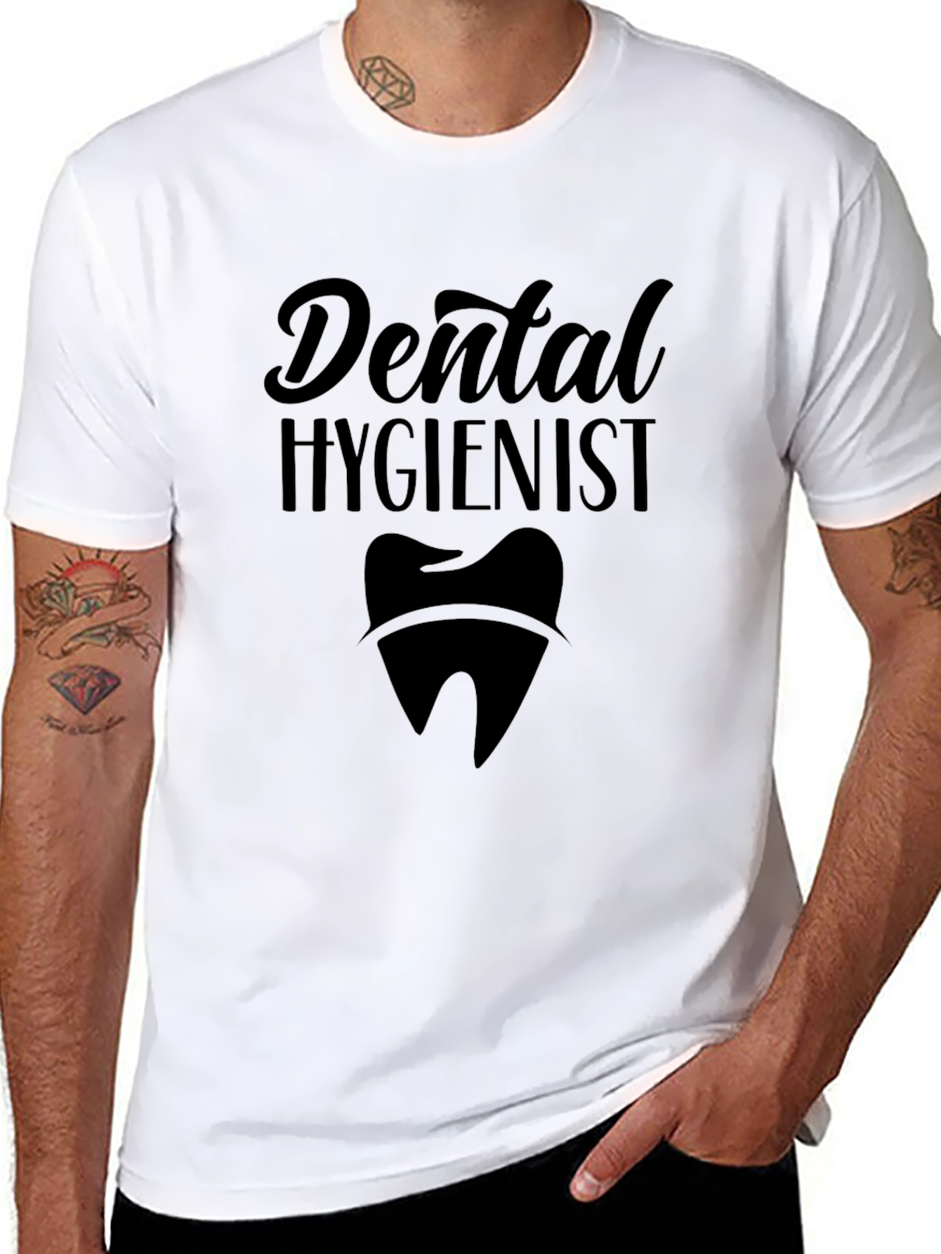 Dental Hygienist T-Shirt - Black Crew Neck Tee