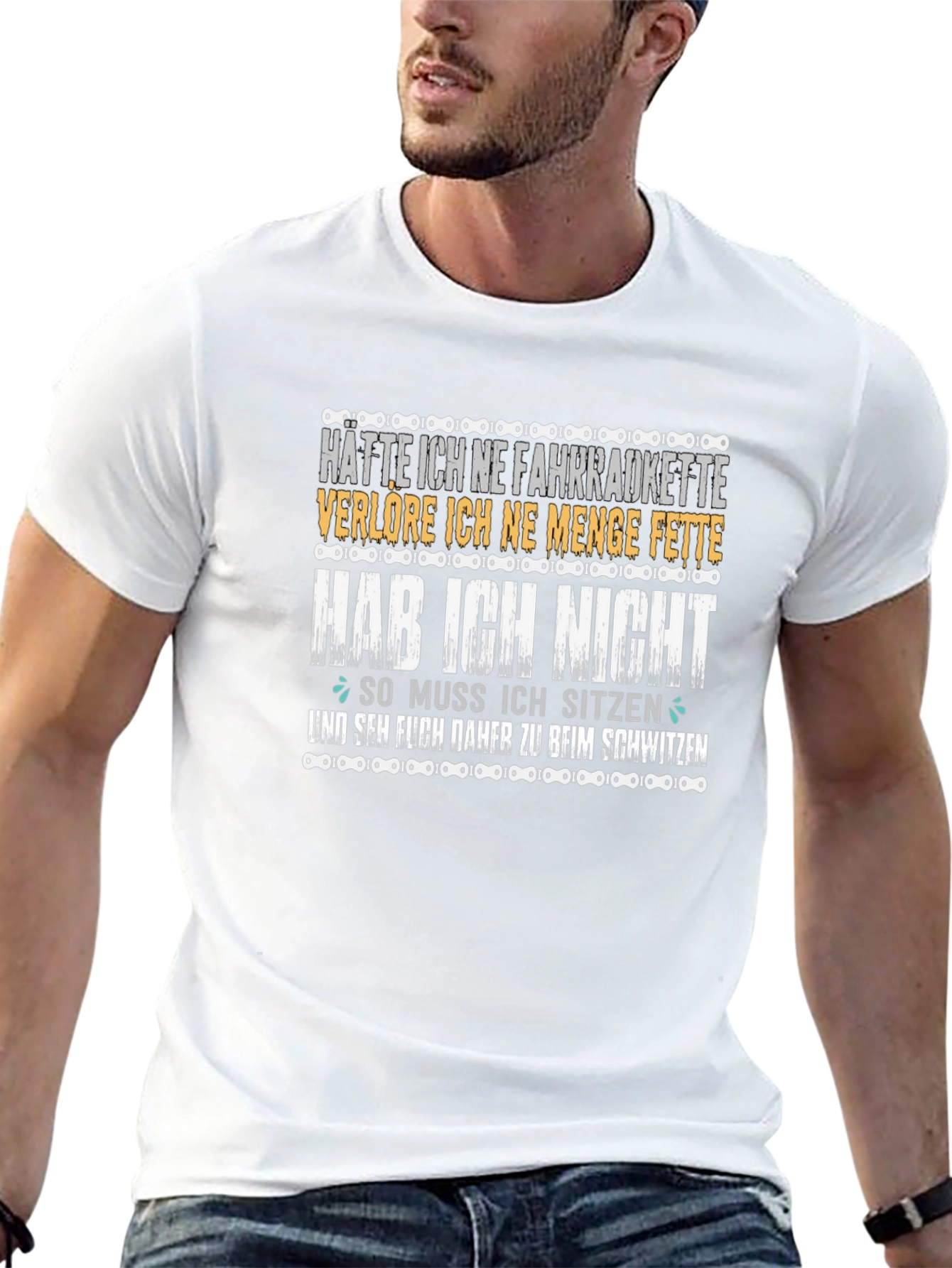Cycling Humor T-Shirt - Fahrradkette Slogan