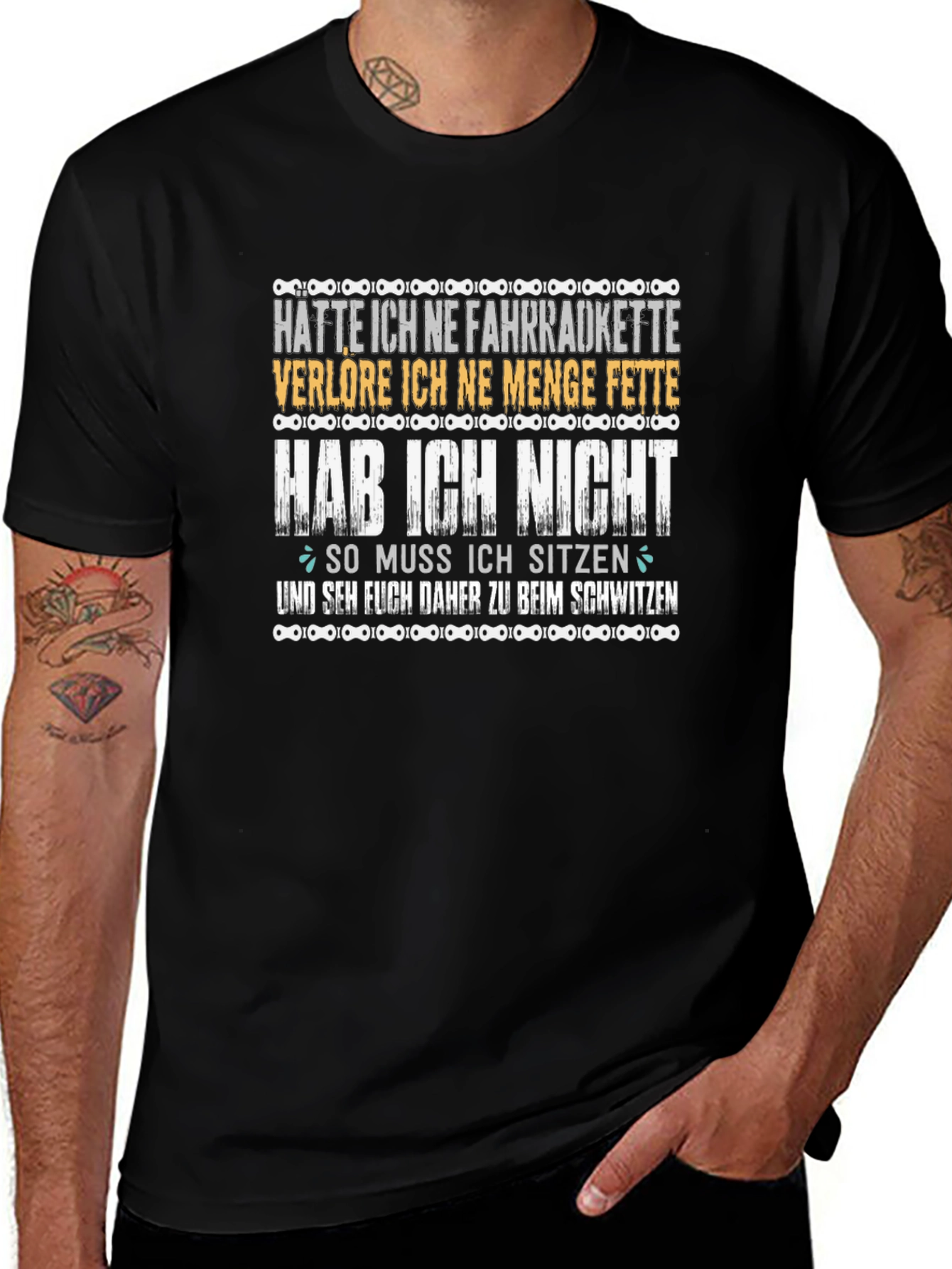 Cycling Humor T-Shirt - Fahrradkette Slogan