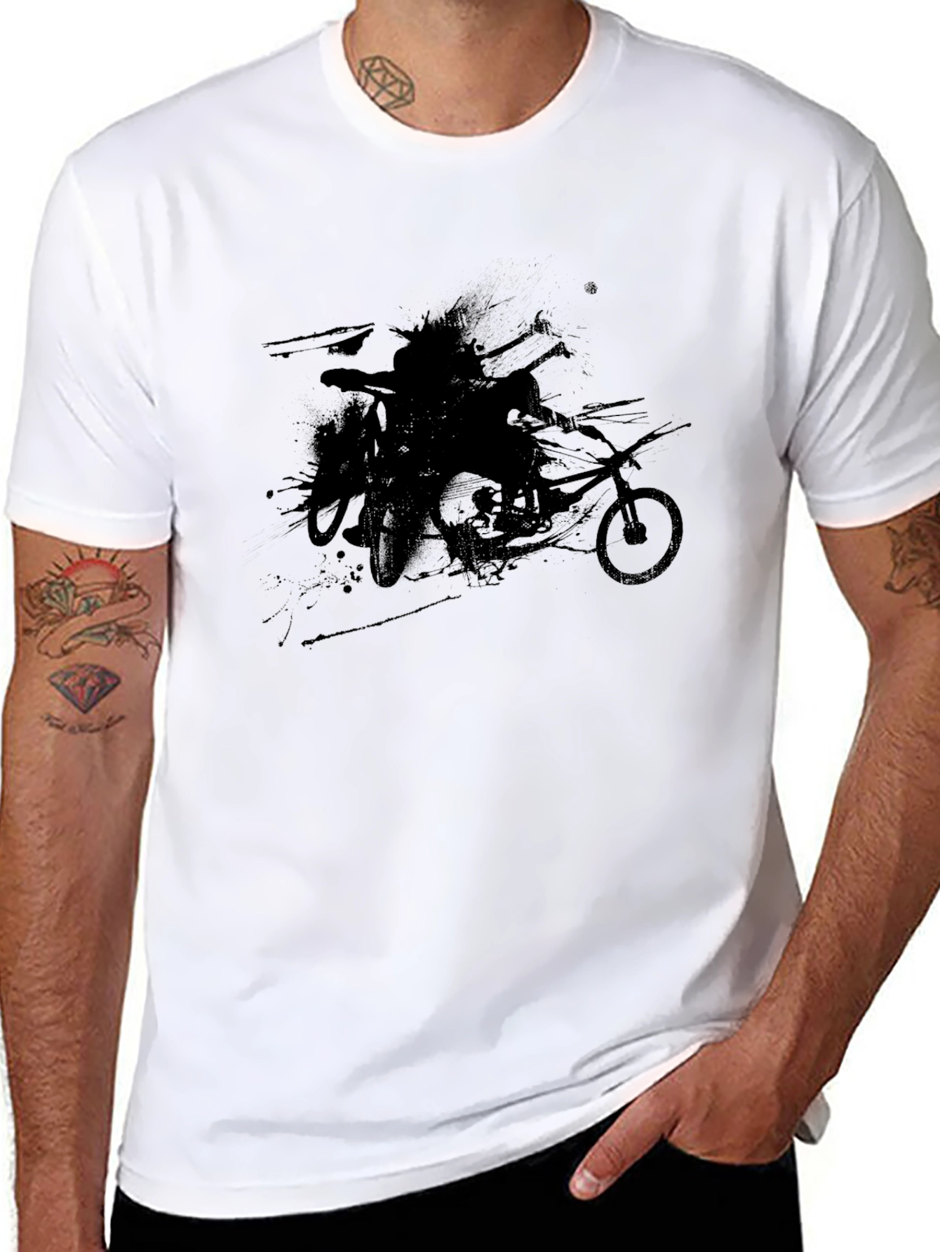 Black Biker Graphic Tee