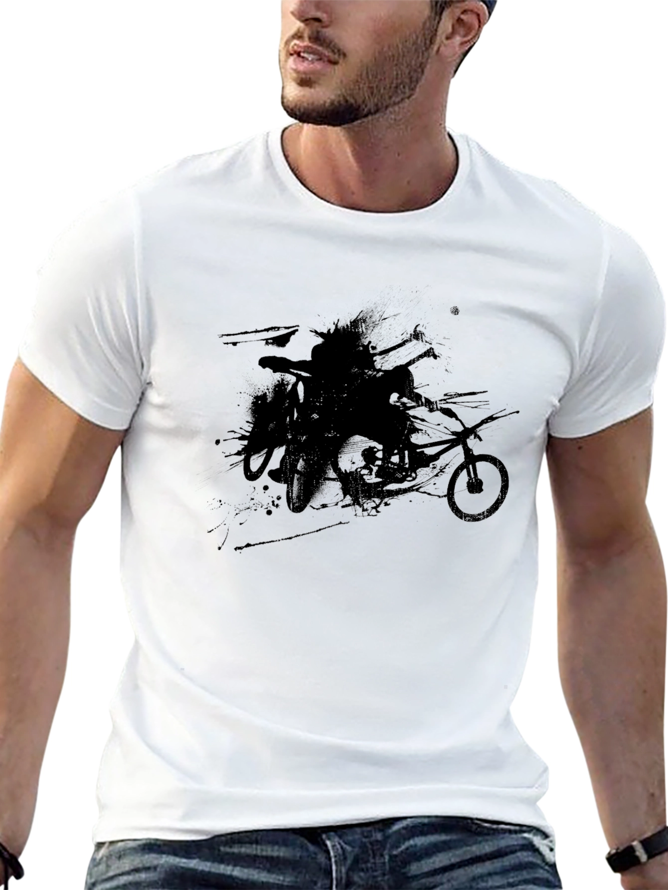 Black Biker Graphic Tee