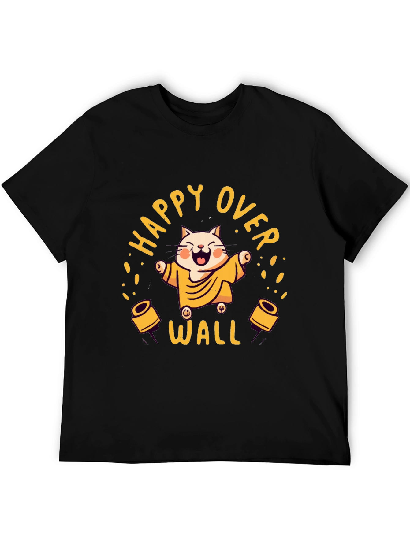 Happy Over Wall Graphic Tee - Black