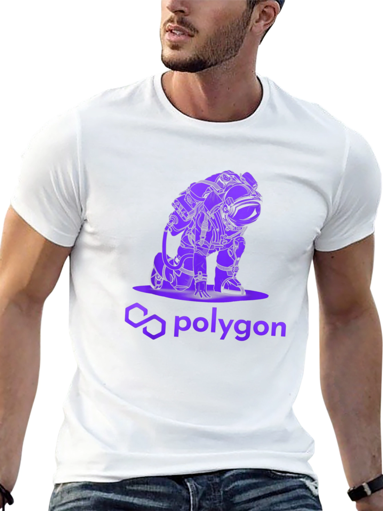 Polygon Astronaut Graphic Tee - Black