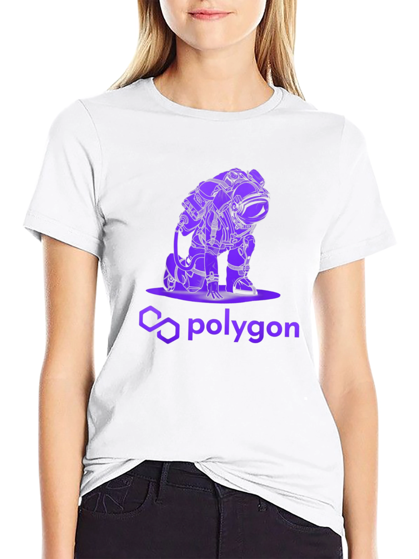 Polygon Astronaut Graphic Tee - Black