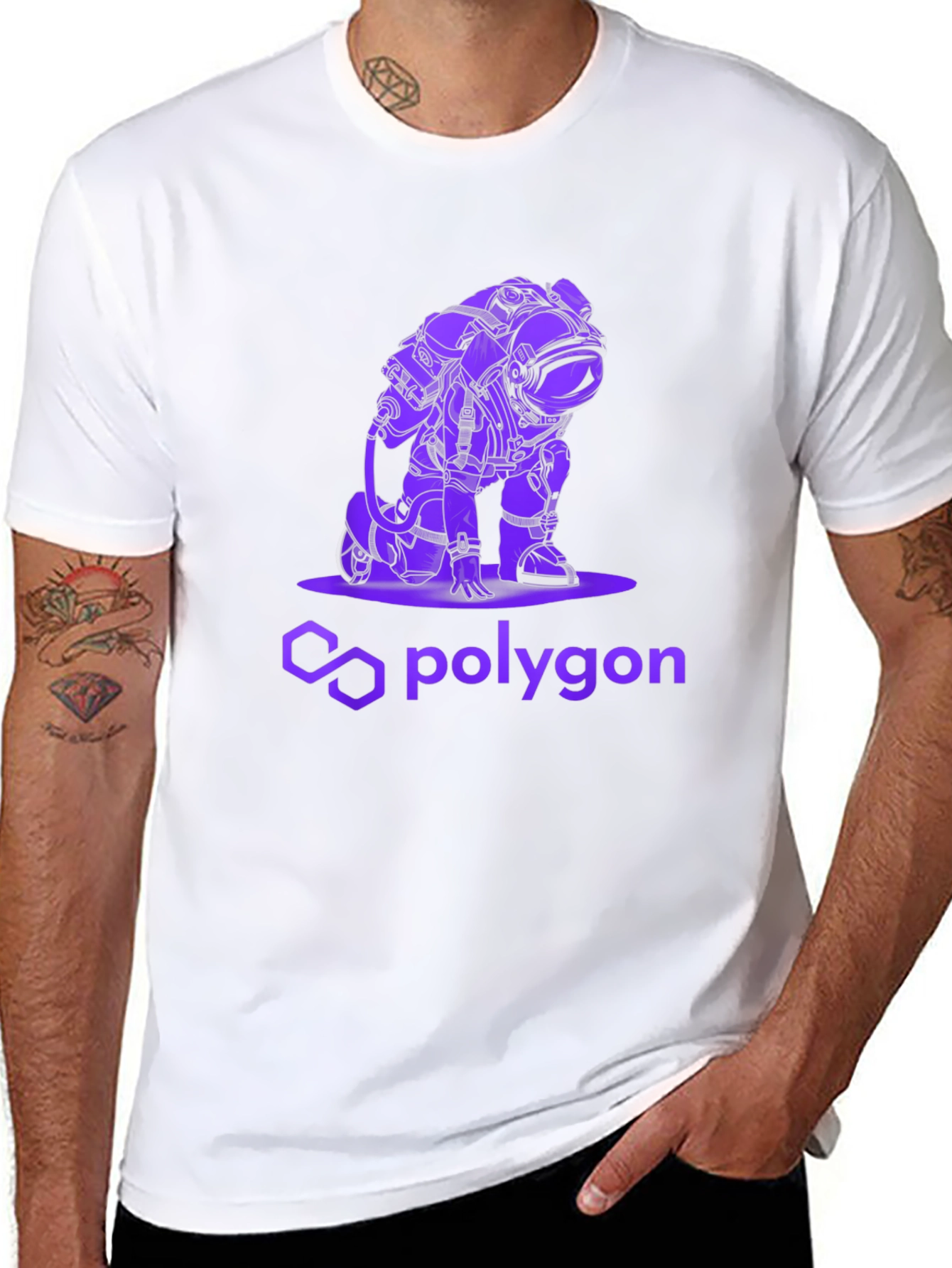 Polygon Astronaut Graphic Tee - Black