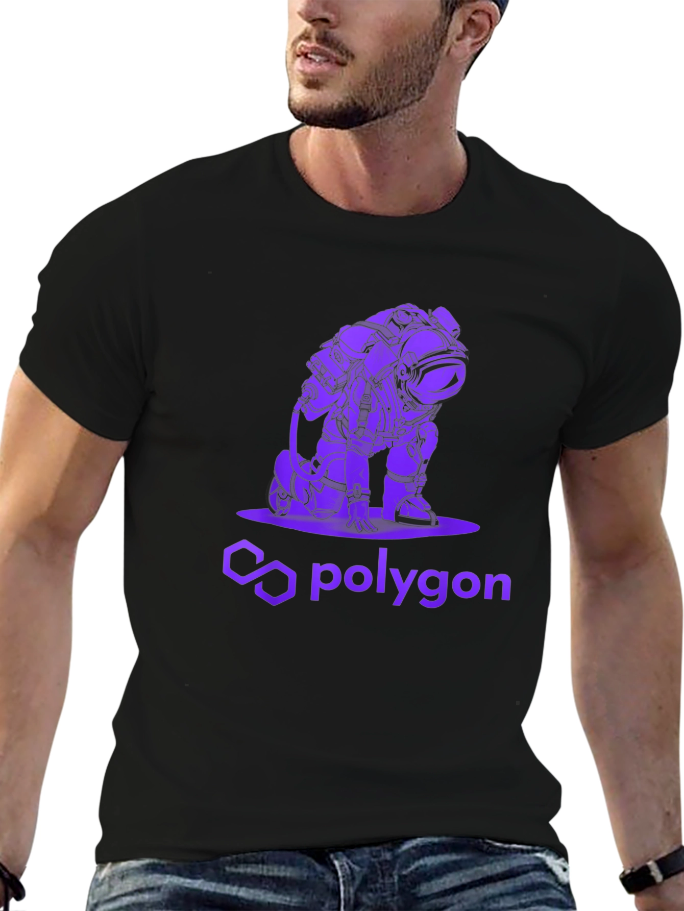 Polygon Astronaut Graphic Tee - Black
