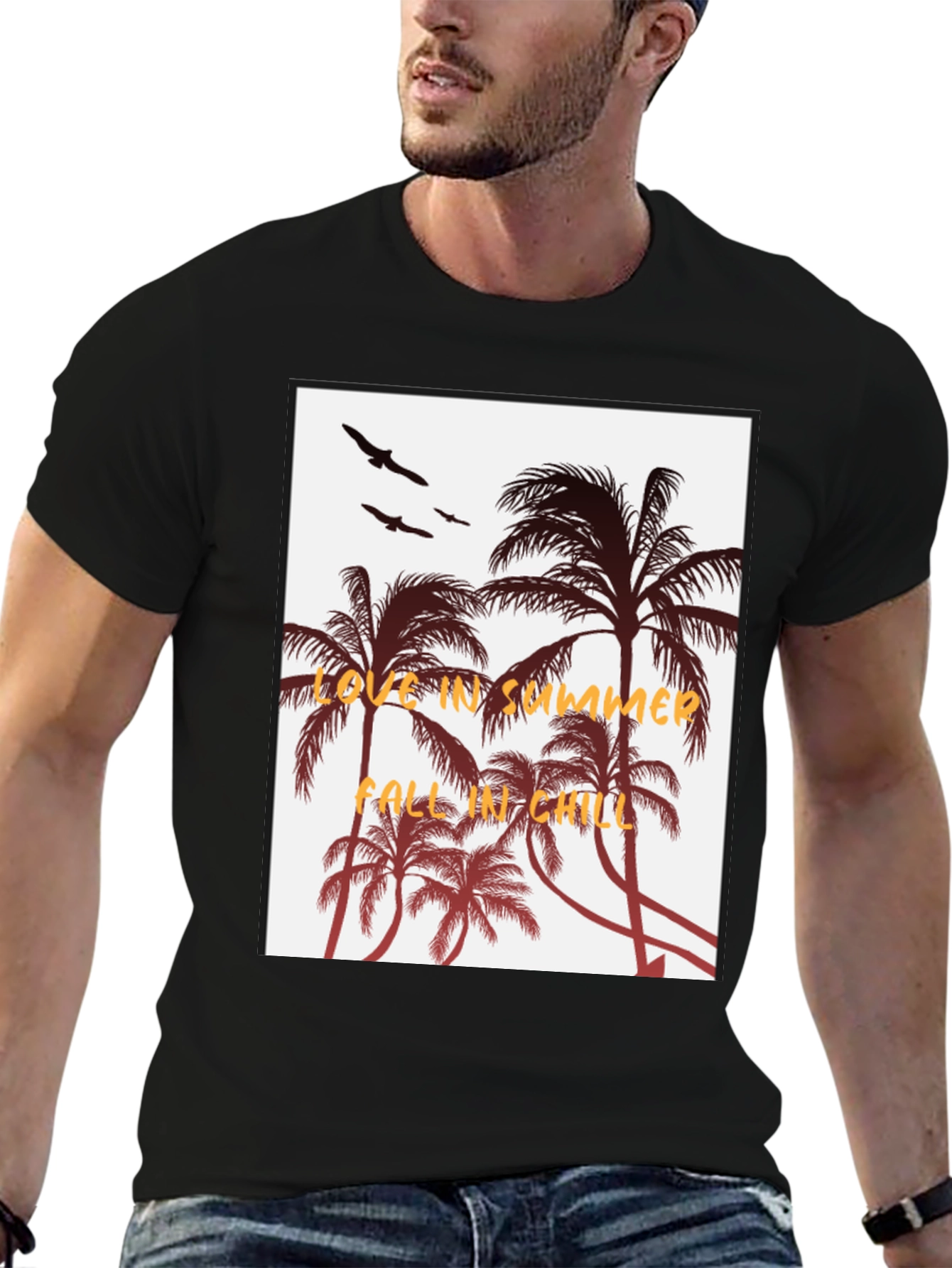 Summer Vibes Black Graphic Tee