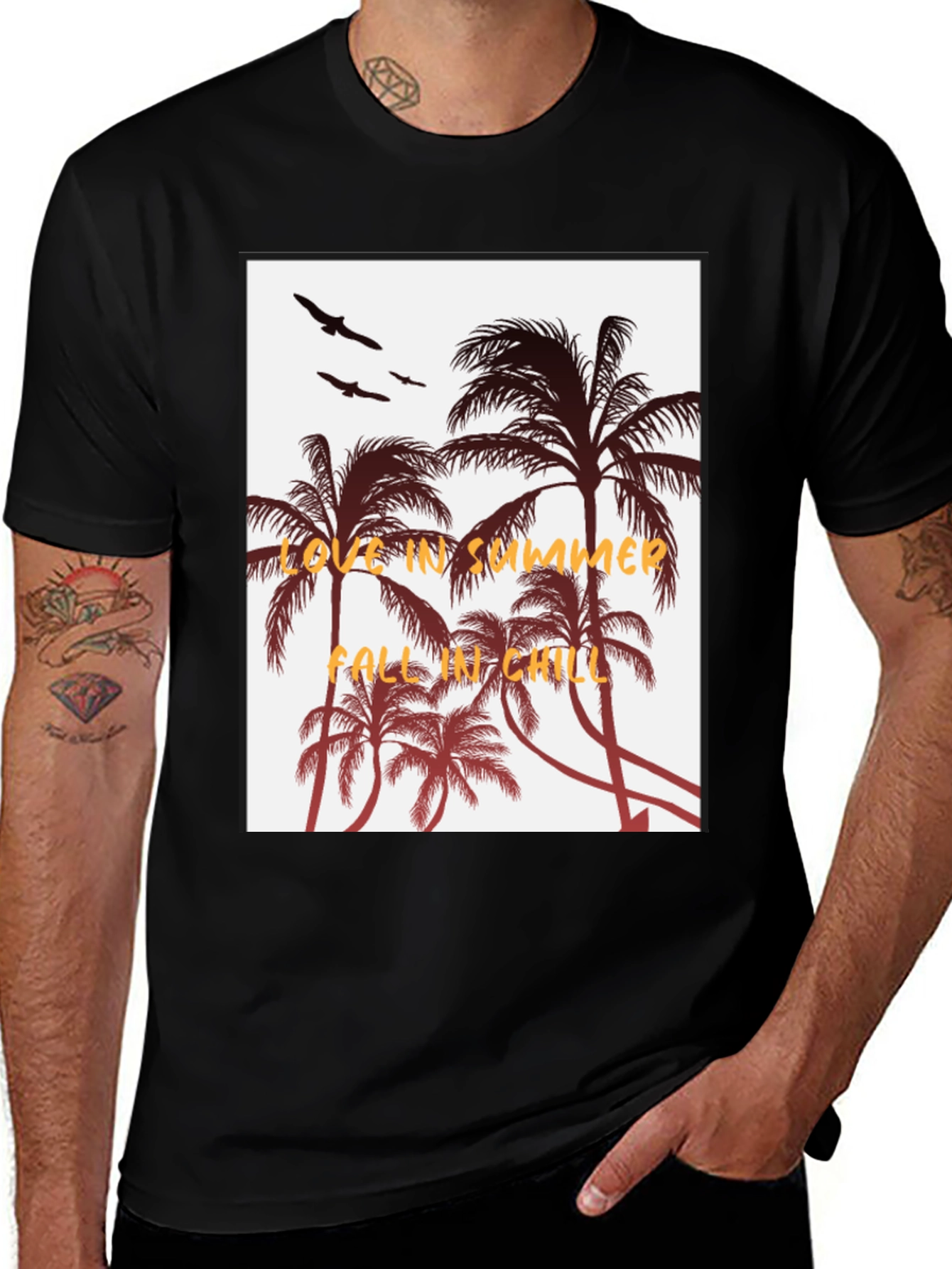 Summer Vibes Black Graphic Tee