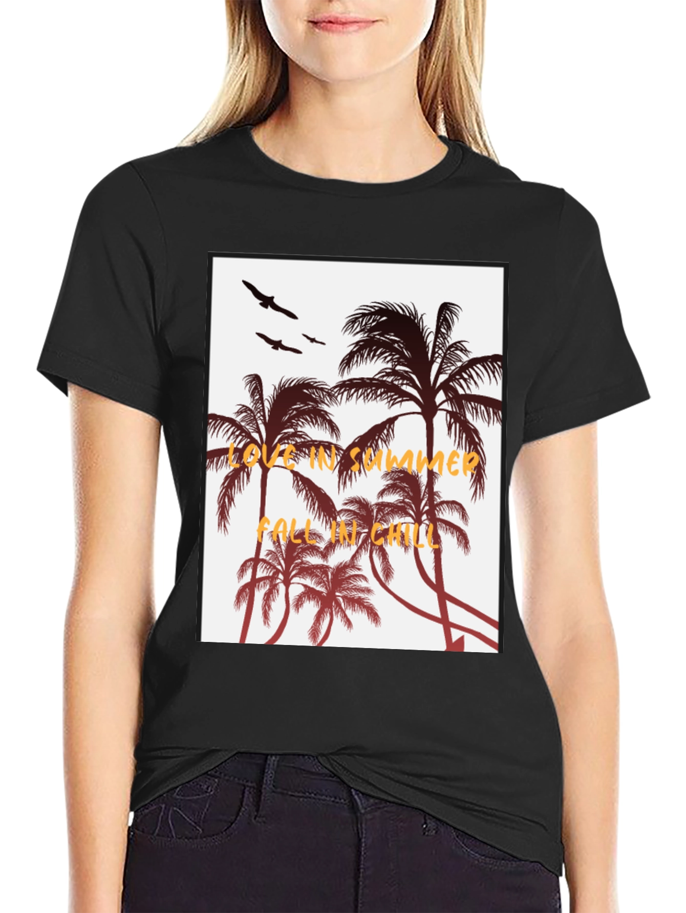 Summer Vibes Black Graphic Tee