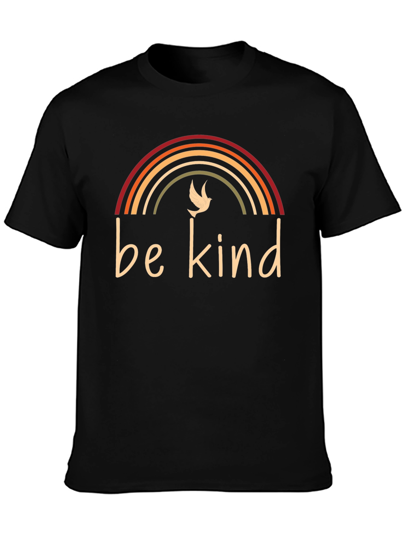 Be Kind Rainbow Graphic Tee - Black