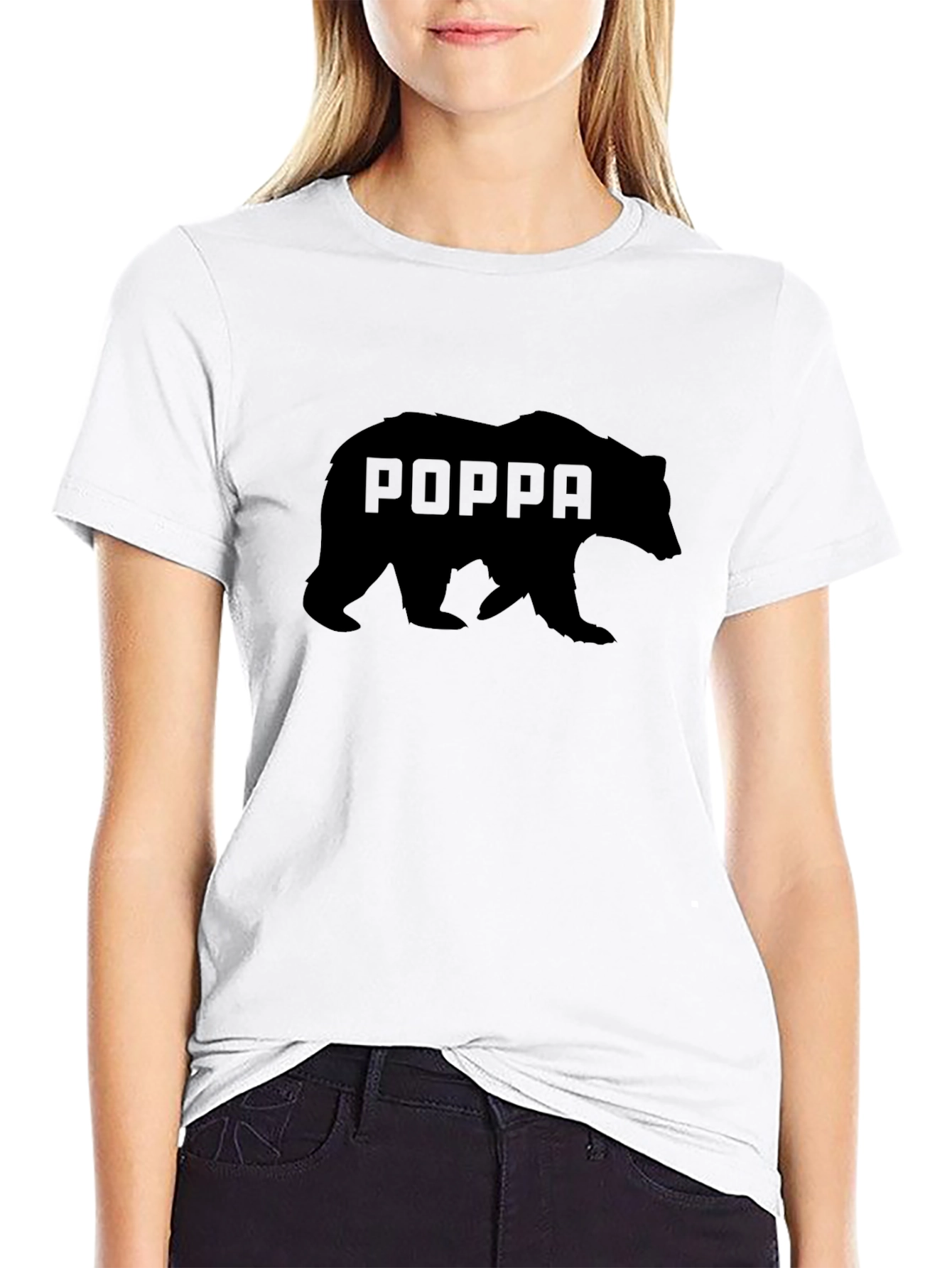 Poppa Bear Graphic Black T-Shirt