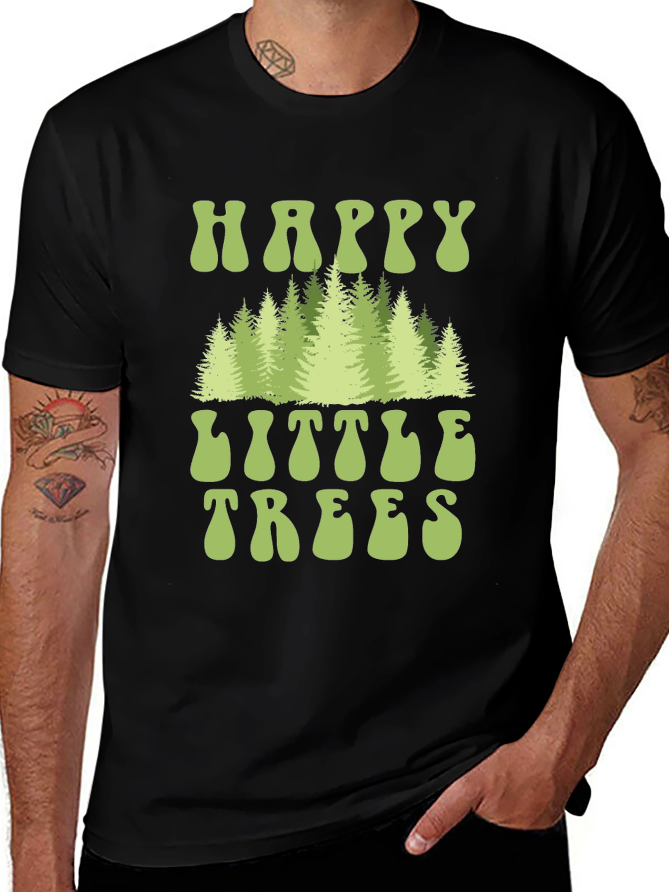 Happy Little Trees Graphic Tee - Nature Lover Shirt