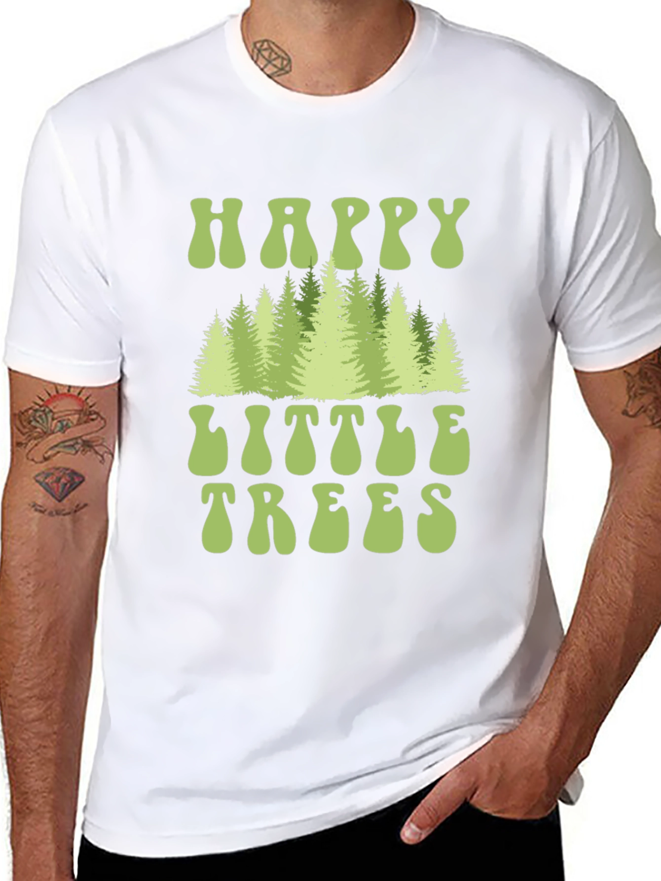 Happy Little Trees Graphic Tee - Nature Lover Shirt