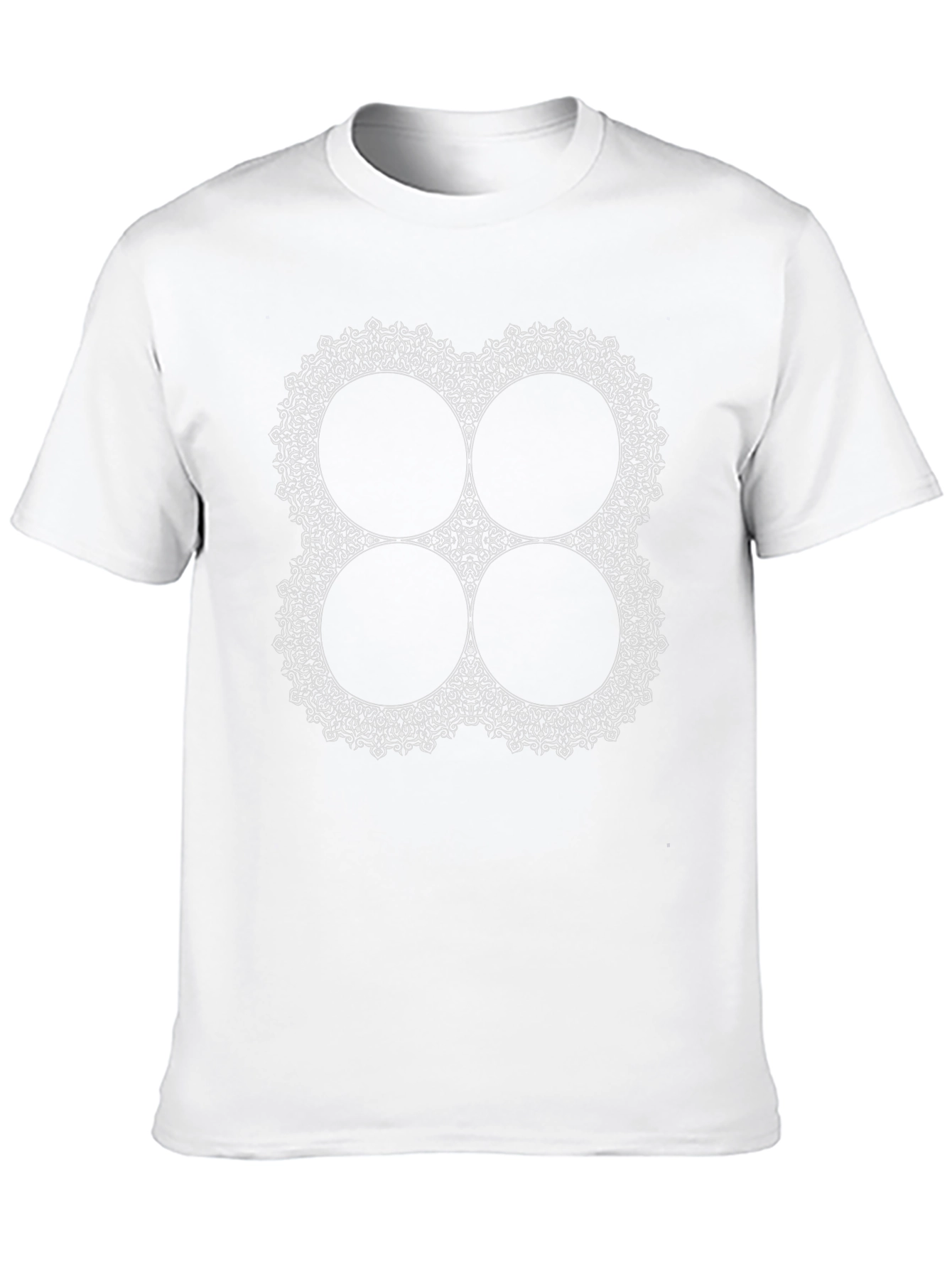 Black T-Shirt with Ornamental Mandala Design