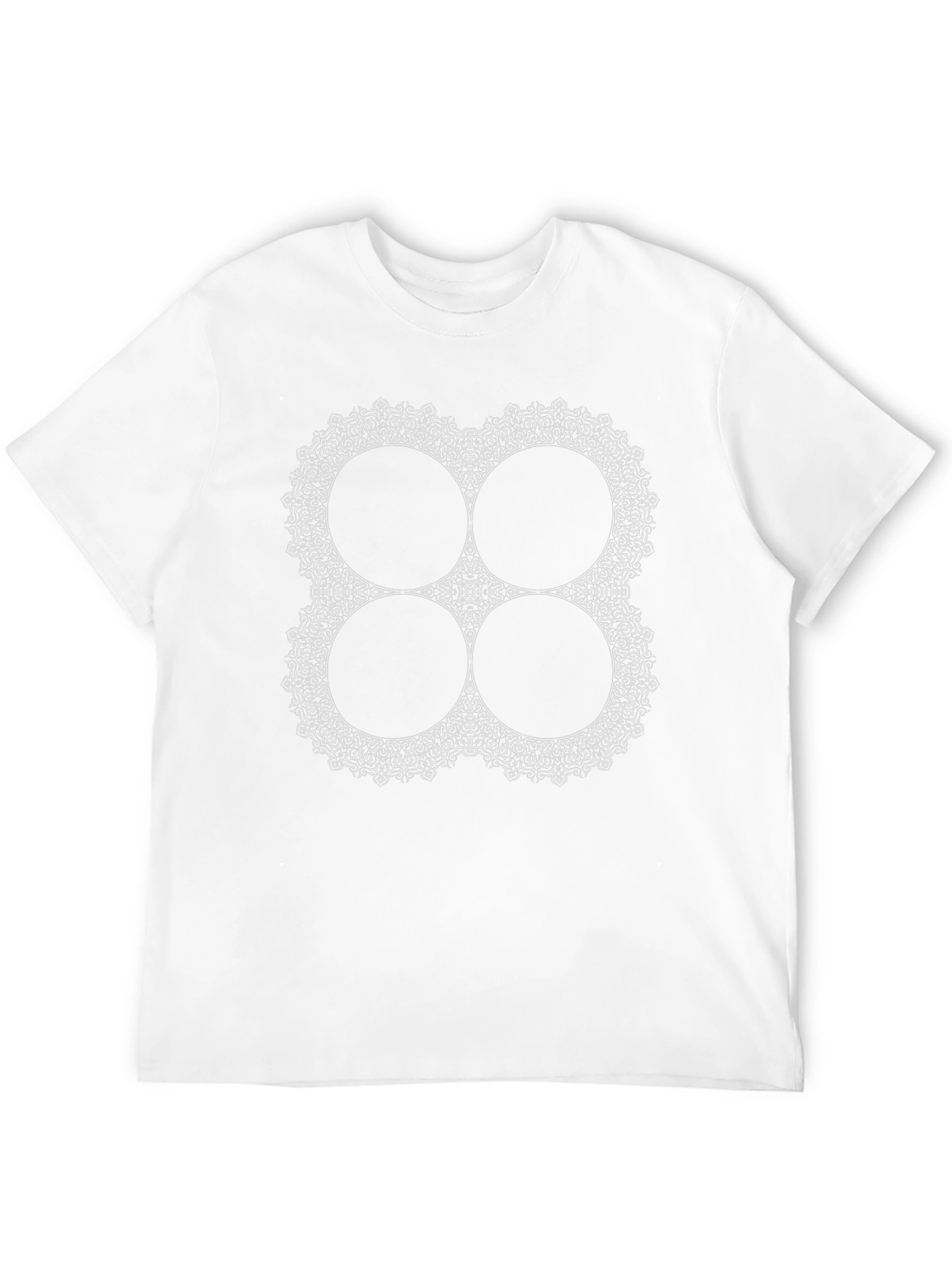 Black T-Shirt with Ornamental Mandala Design