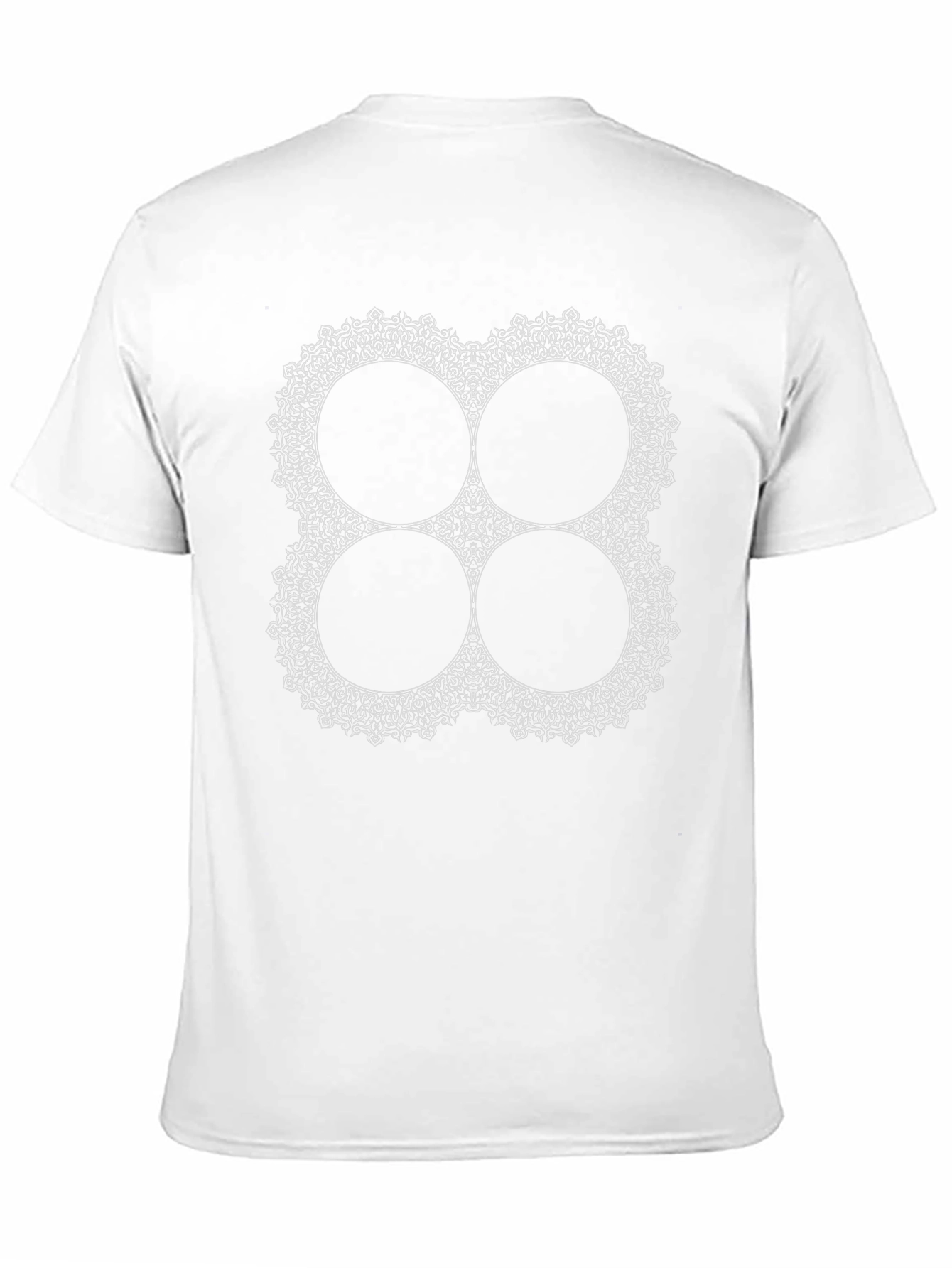 Black T-Shirt with Ornamental Mandala Design