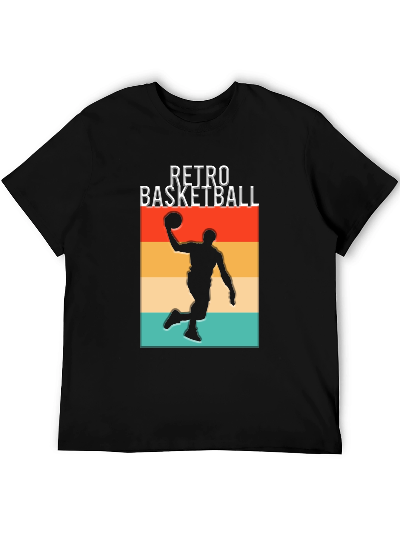 Retro Basketball Graphic T-Shirt - Black