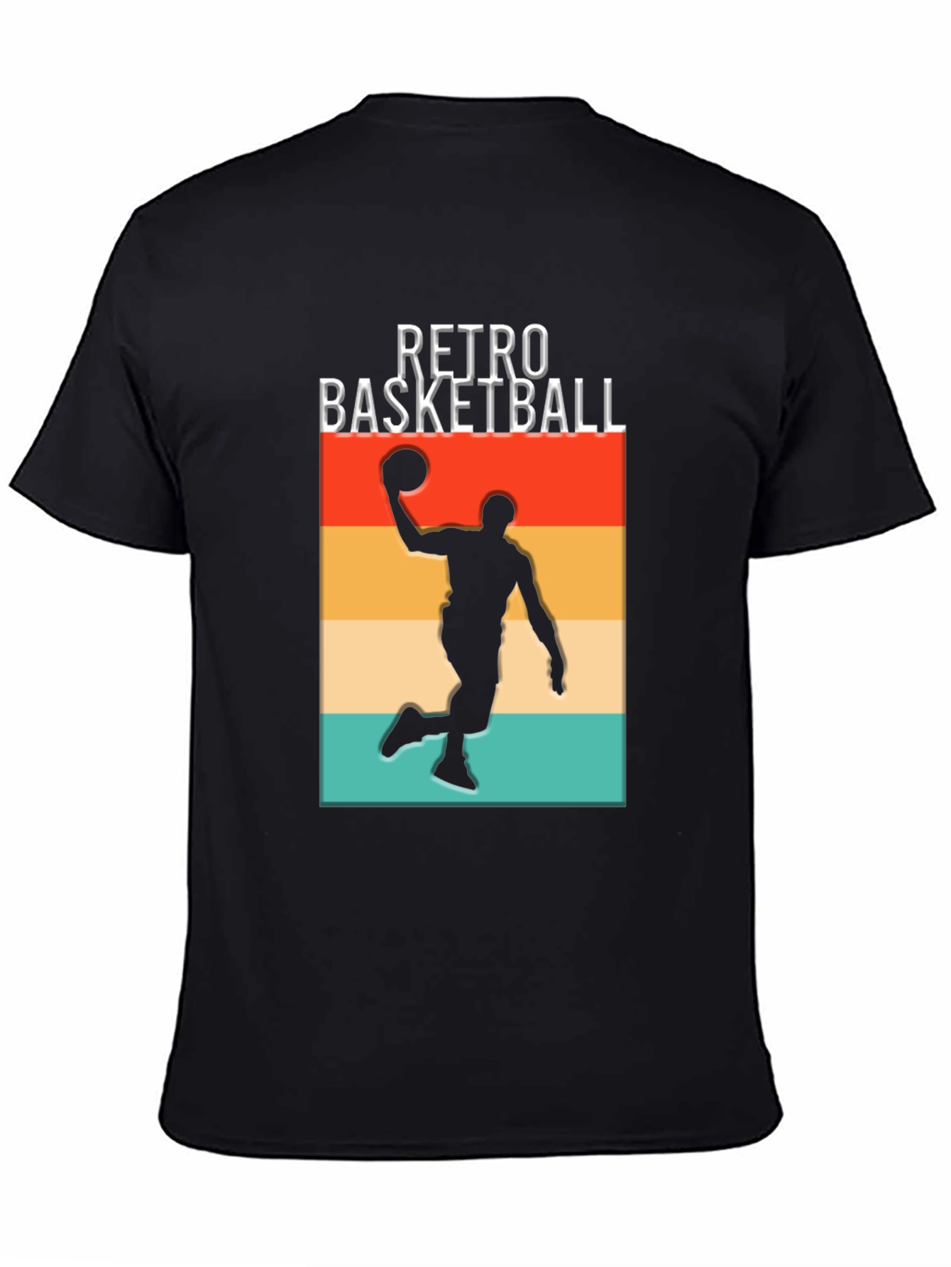 Retro Basketball Graphic T-Shirt - Black