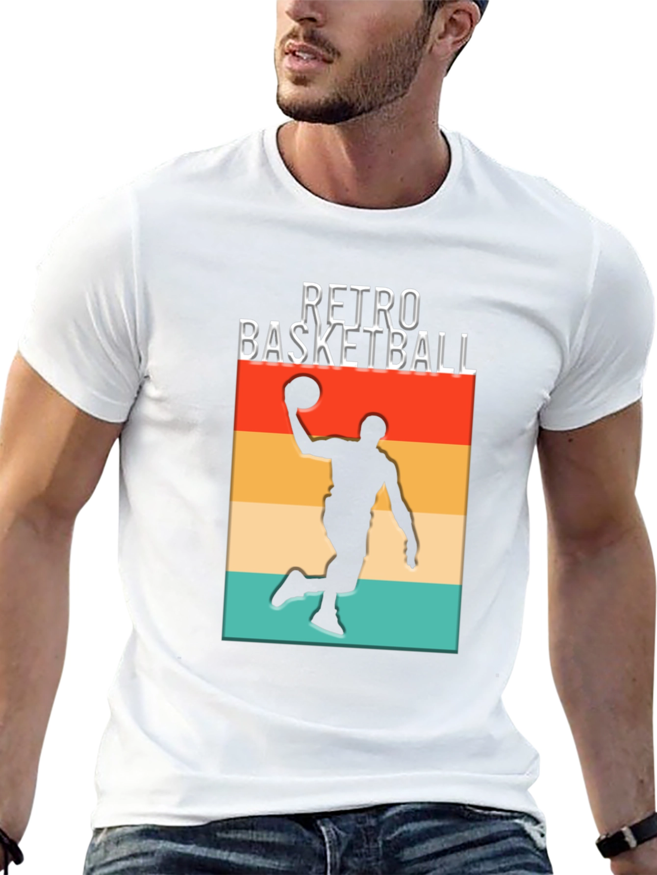 Retro Basketball Graphic T-Shirt - Black
