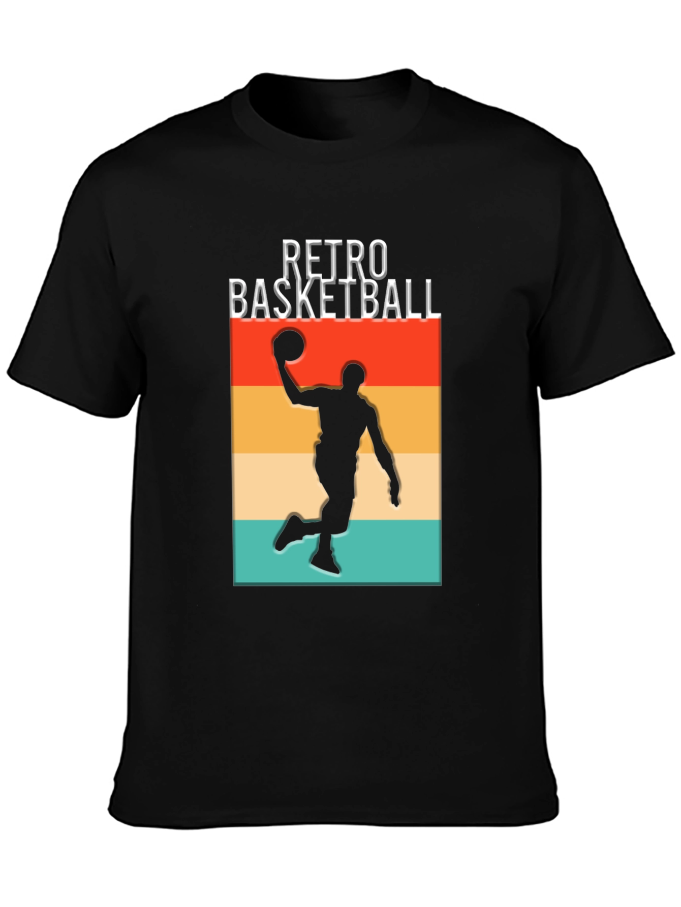Retro Basketball Graphic T-Shirt - Black