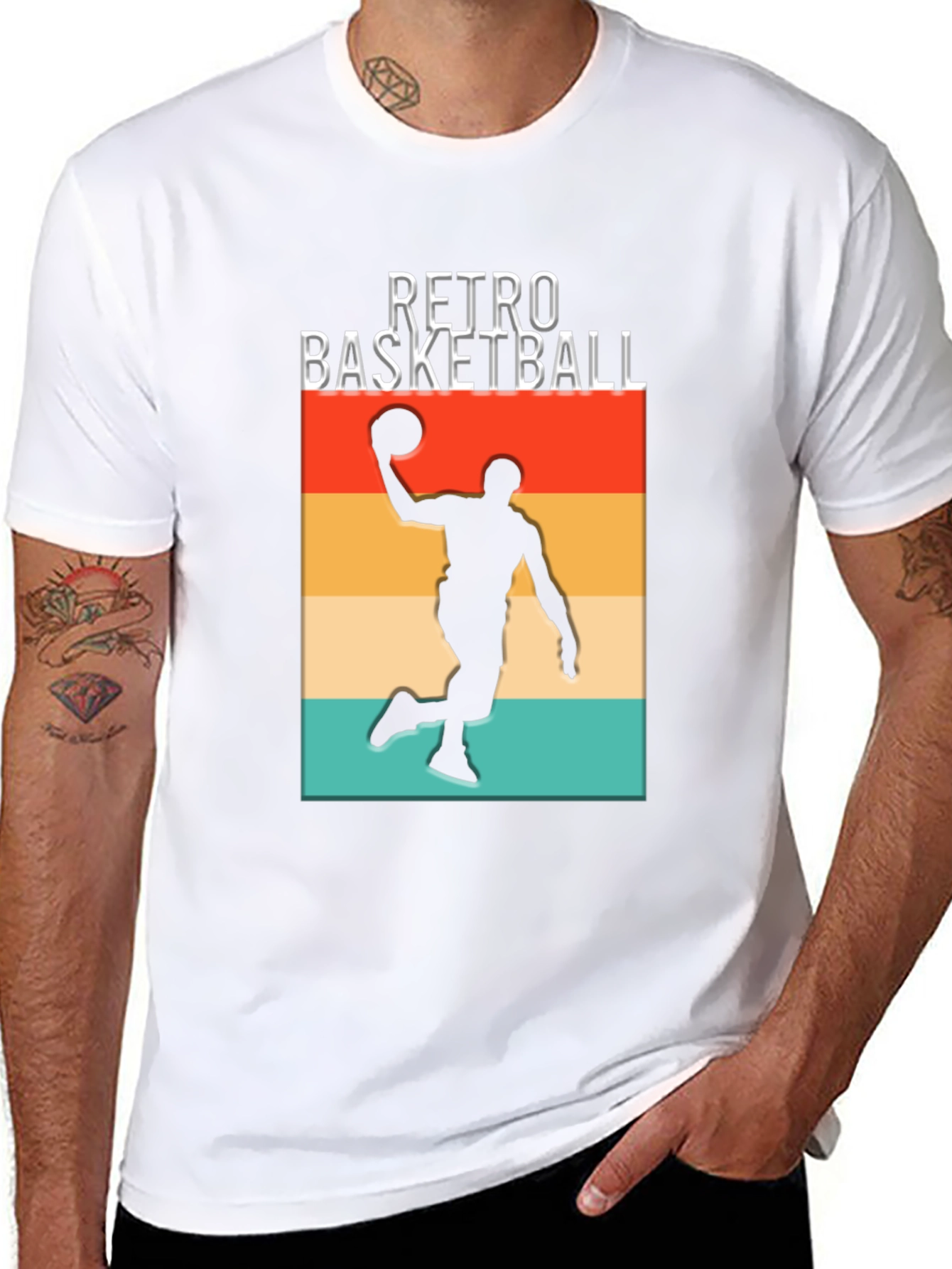 Retro Basketball Graphic T-Shirt - Black