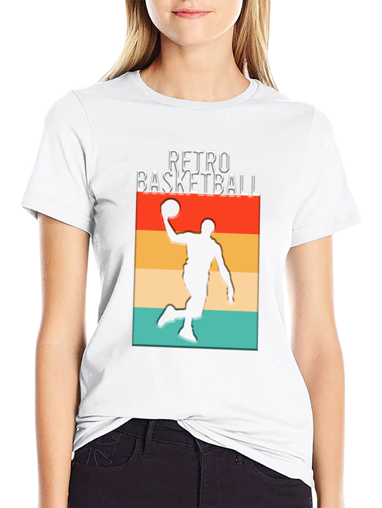 Retro Basketball Graphic T-Shirt - Black