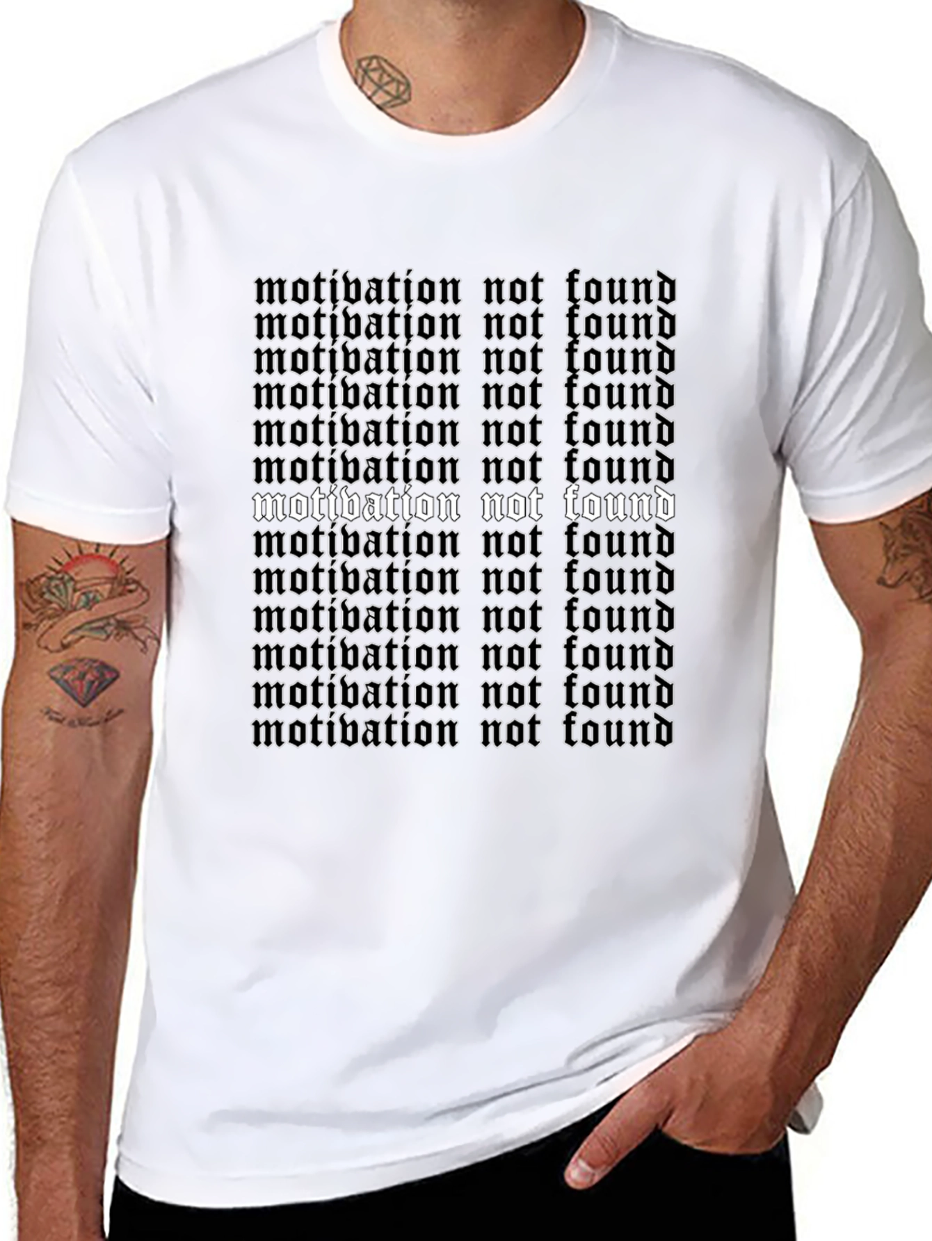 Motivation Not Found Graphic T-Shirt