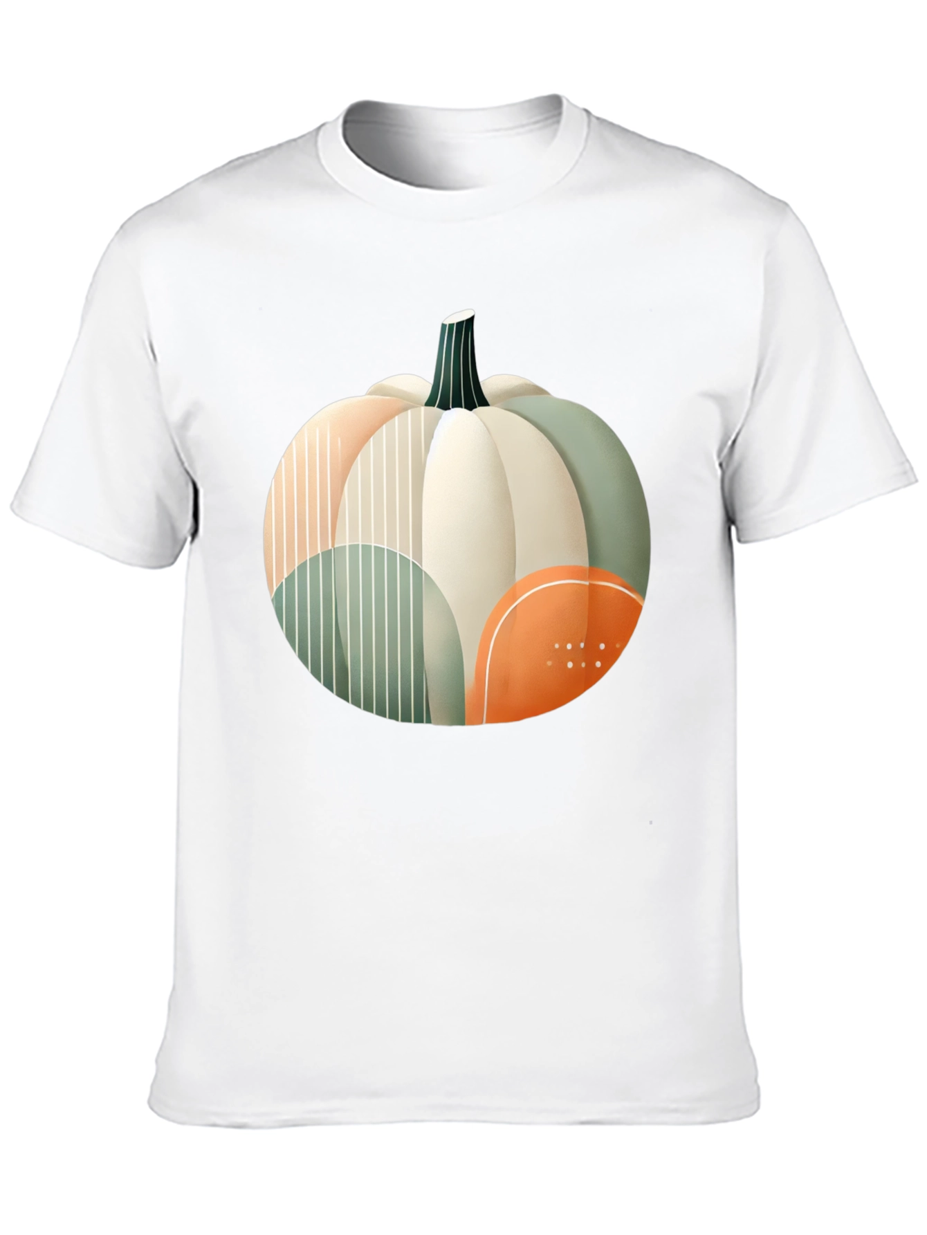 Abstract Pumpkin Graphic T-Shirt - Modern Fall Apparel