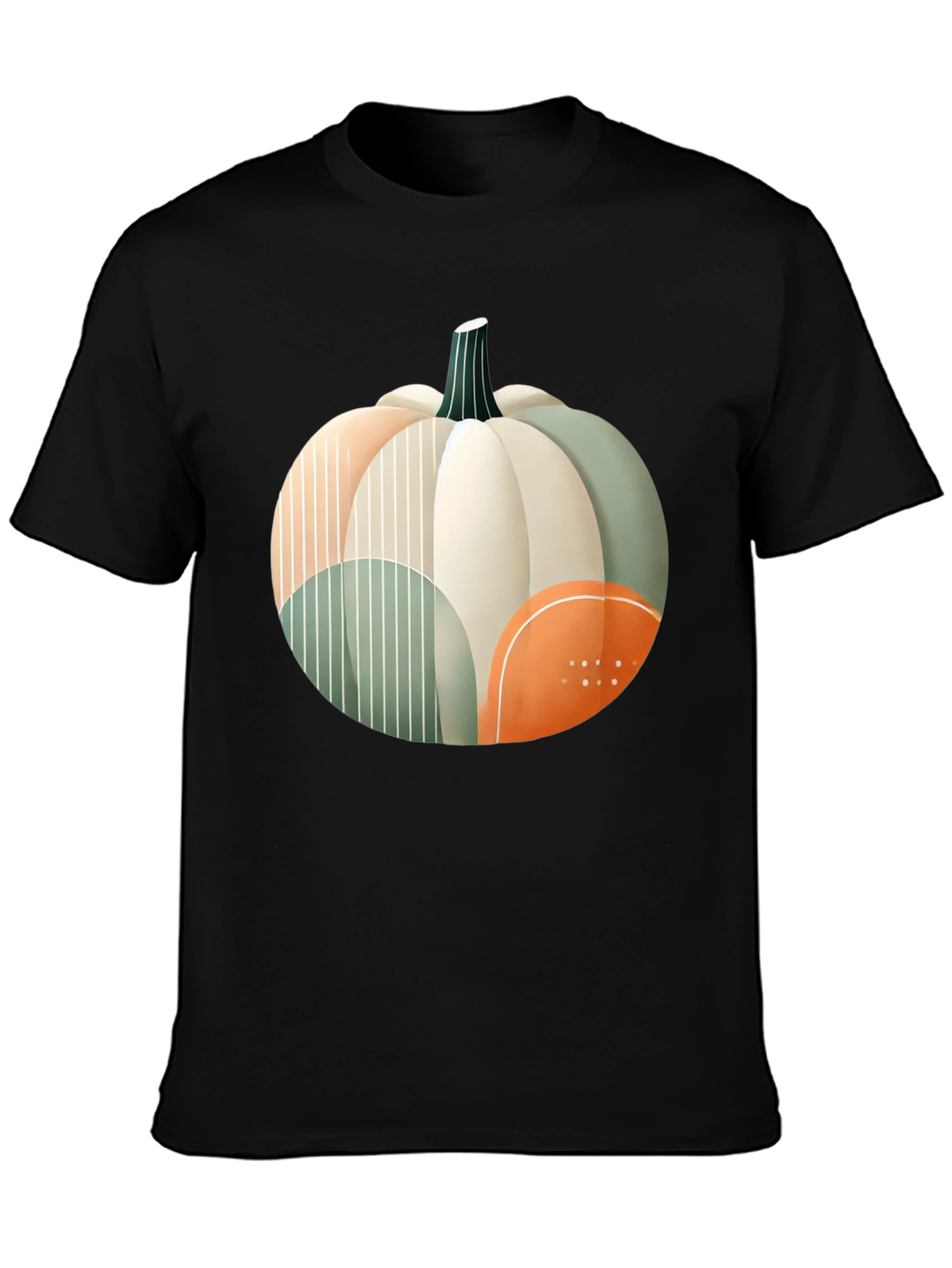 Abstract Pumpkin Graphic T-Shirt - Modern Fall Apparel