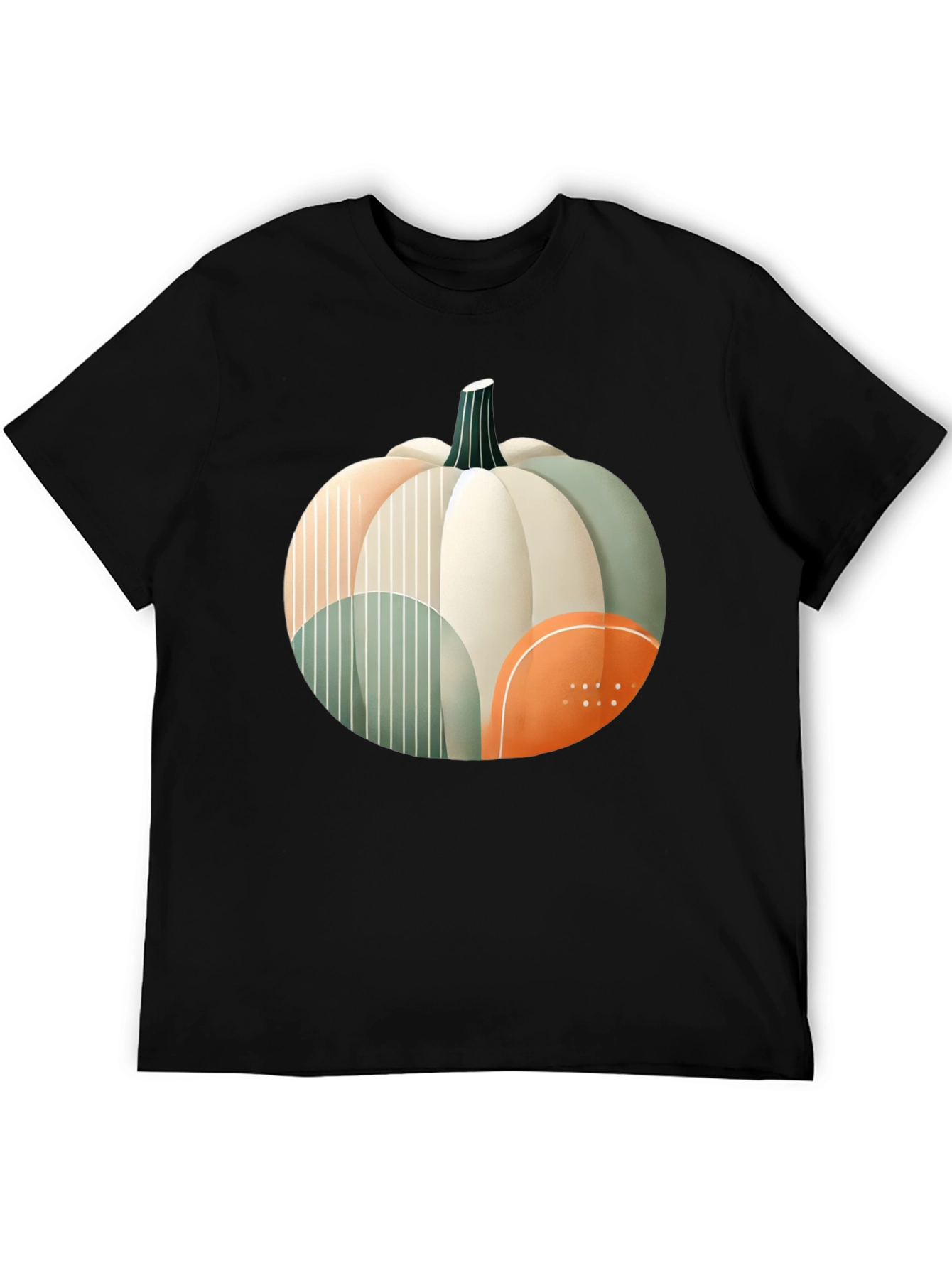 Abstract Pumpkin Graphic T-Shirt - Modern Fall Apparel