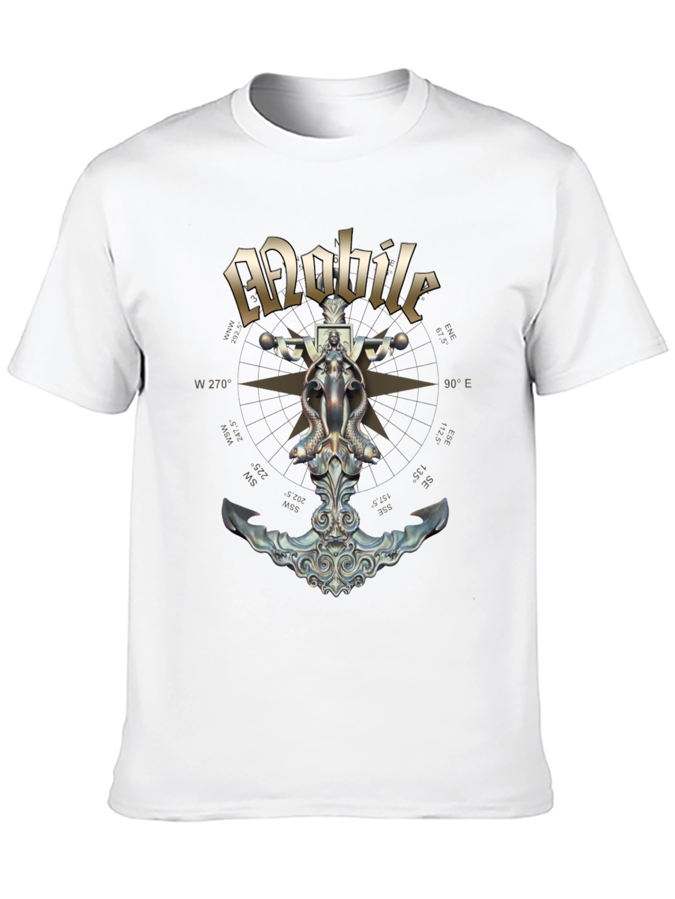 Mobile Anchor Compass Black T-Shirt