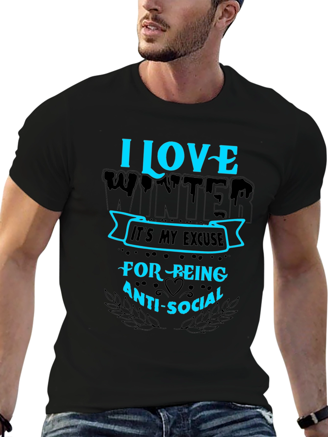 I Love Winter Anti-Social Graphic T-Shirt