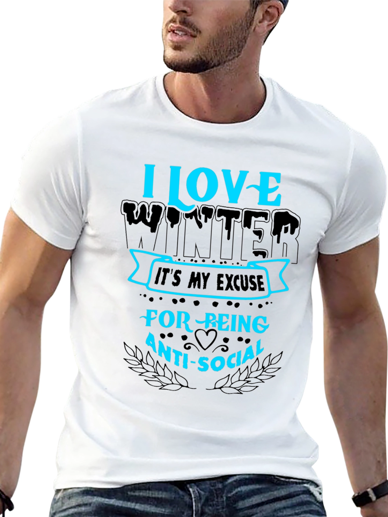 I Love Winter Anti-Social Graphic T-Shirt