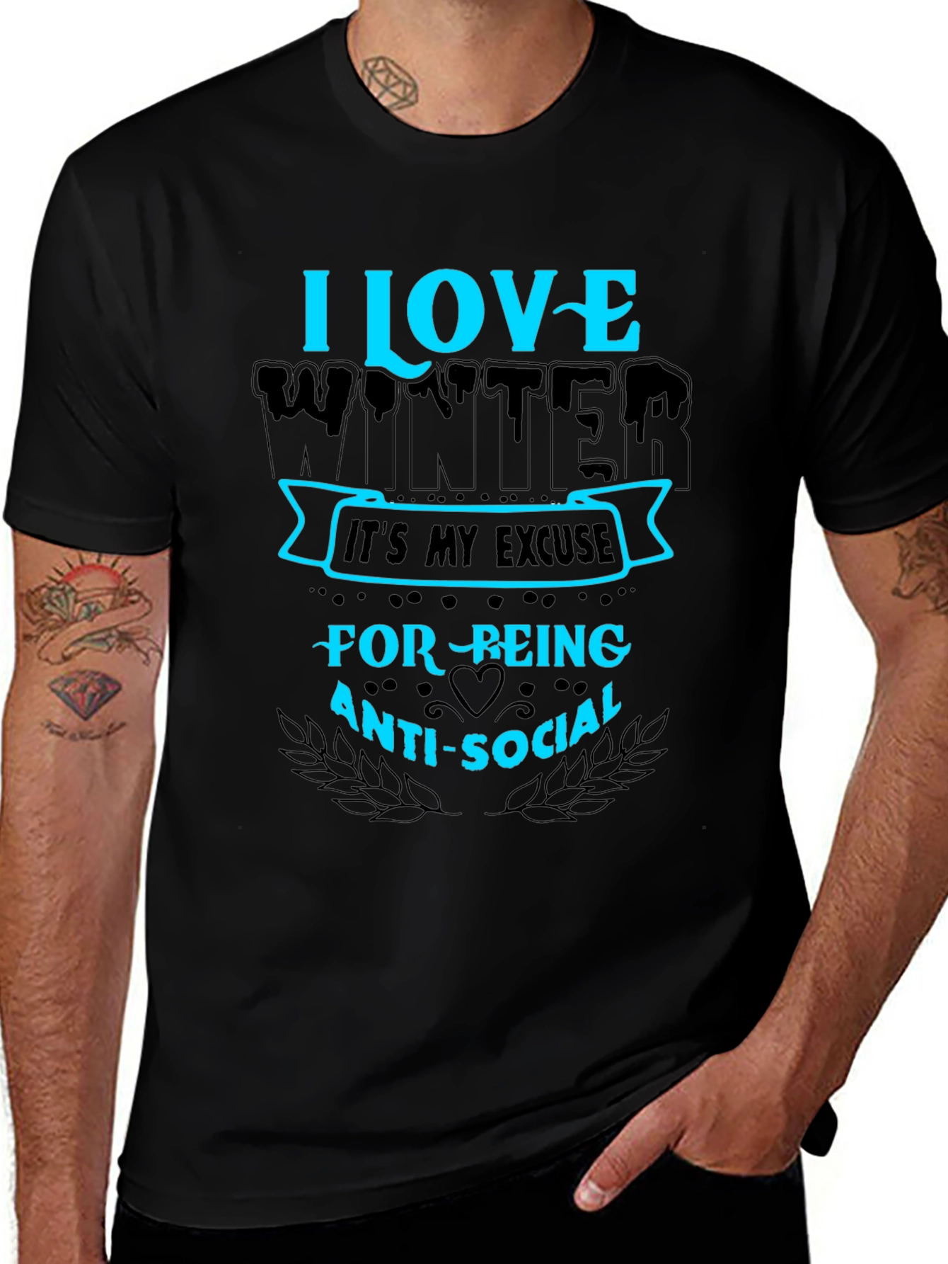 I Love Winter Anti-Social Graphic T-Shirt